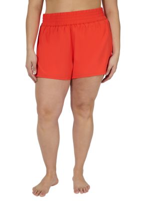 Yogalicious Women's Plus Size Lightstreme Love and Flutter Running Shorts, Orange, 3X
