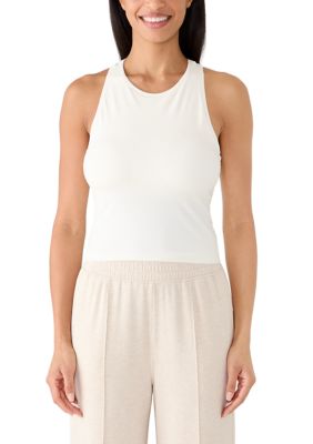 Yogalicious Women's Seamless High Neck Tank Top, Medium