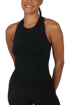 Yogalicious Women's Seamless High Neck Racer Back Tank Top