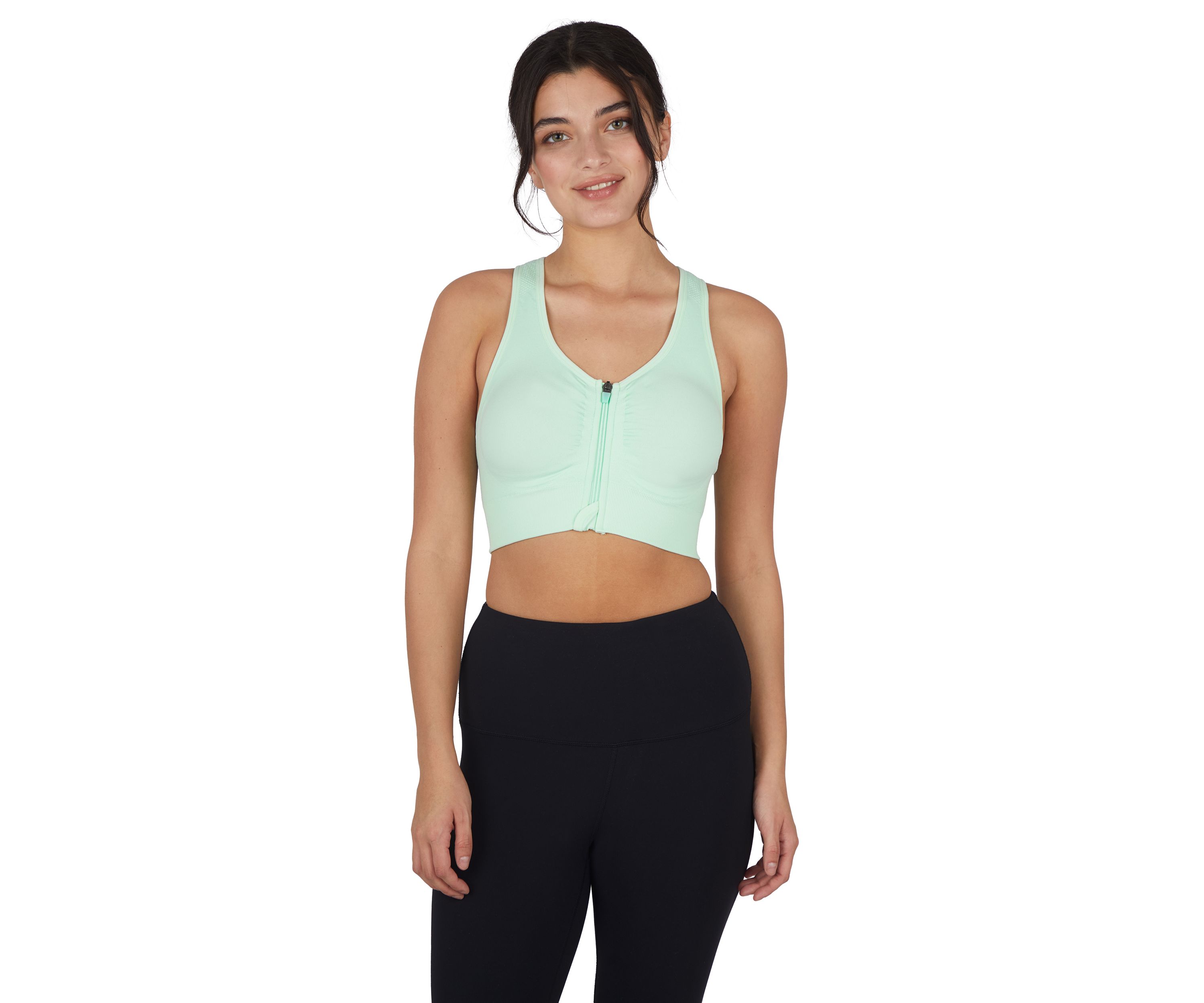 Seamless Bra Top with Zipper Front