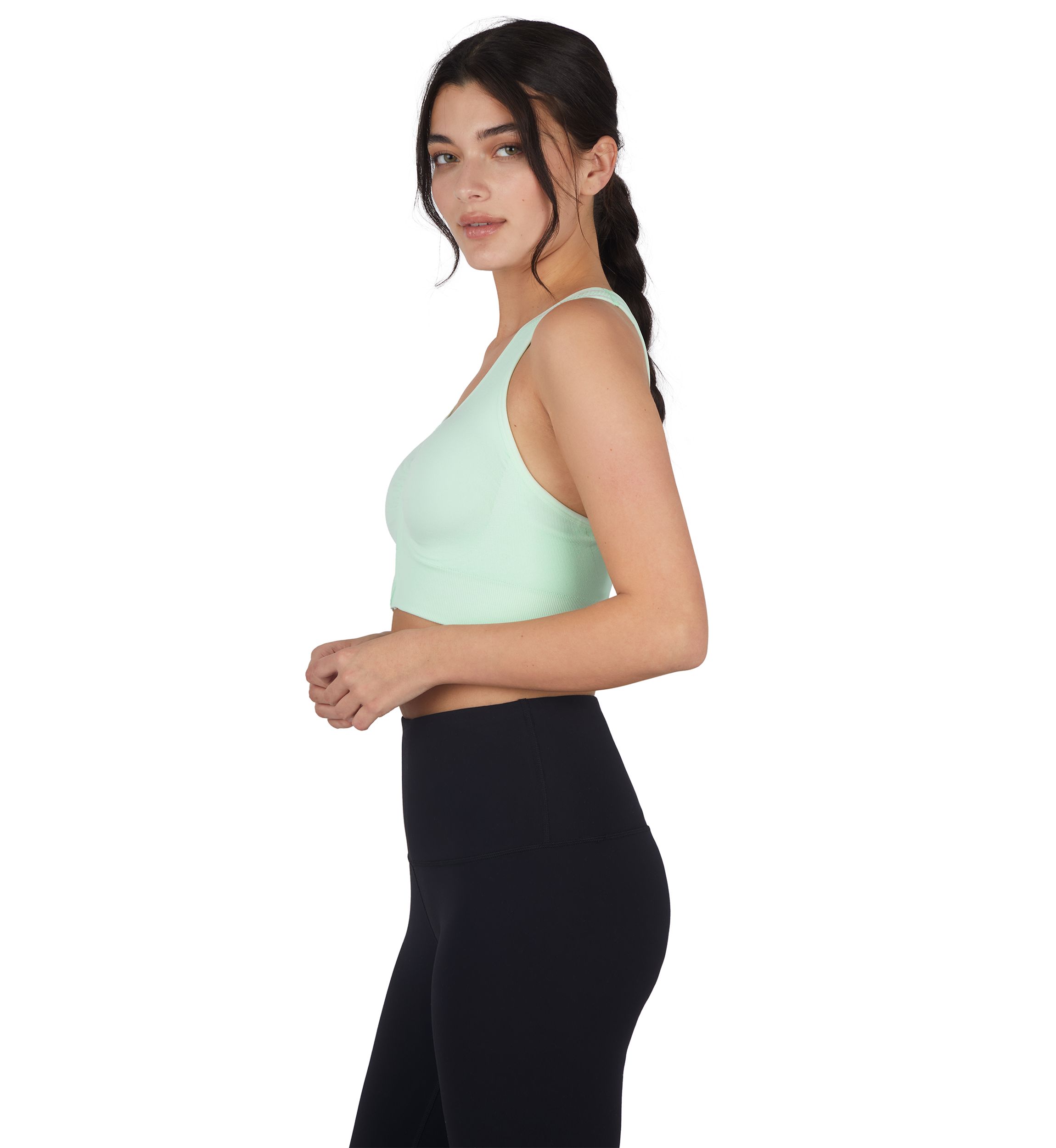 Seamless Bra Top with Zipper Front