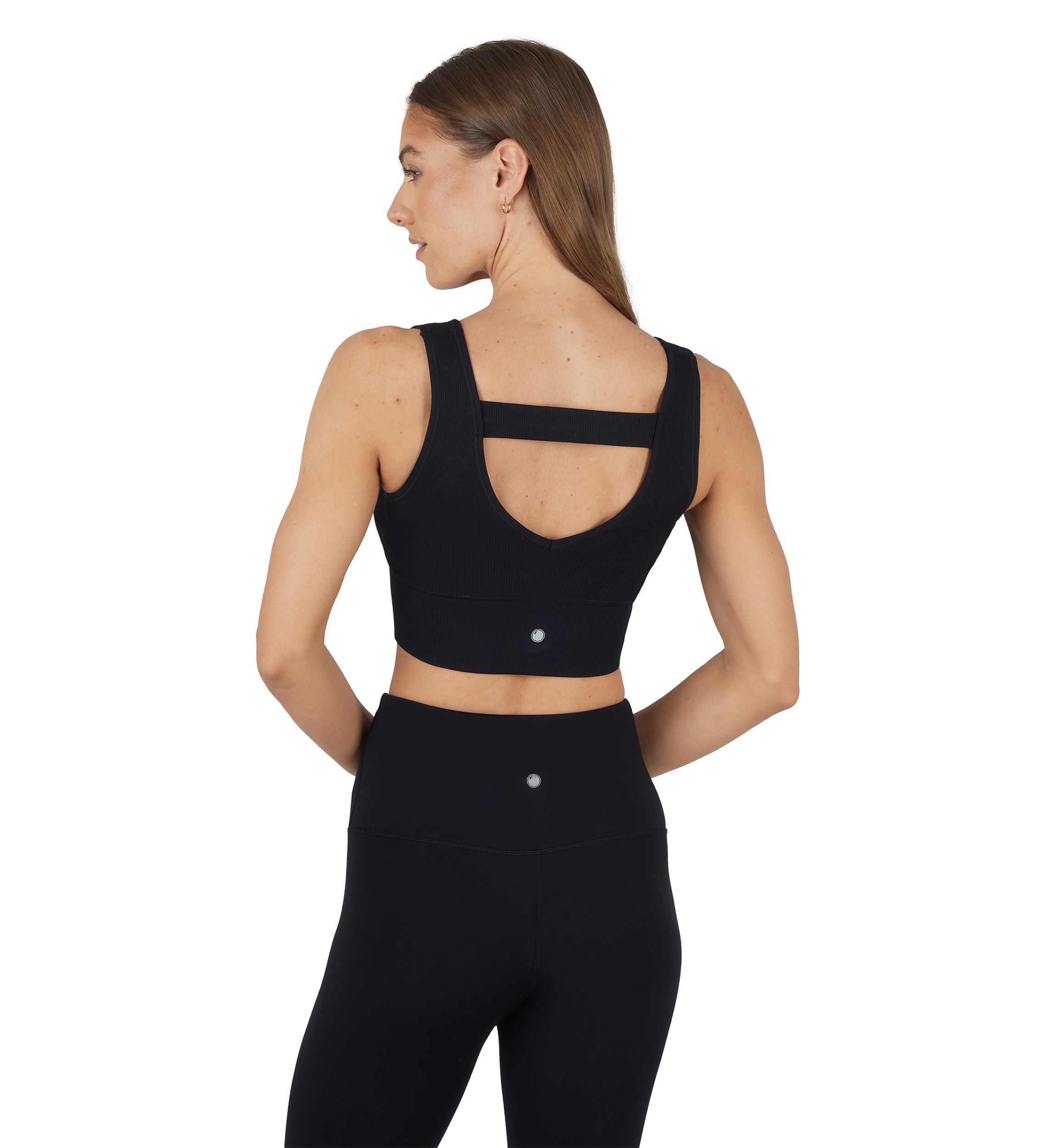 Ribbed Seamless Bianca V-Neck Cropped Tank Top
