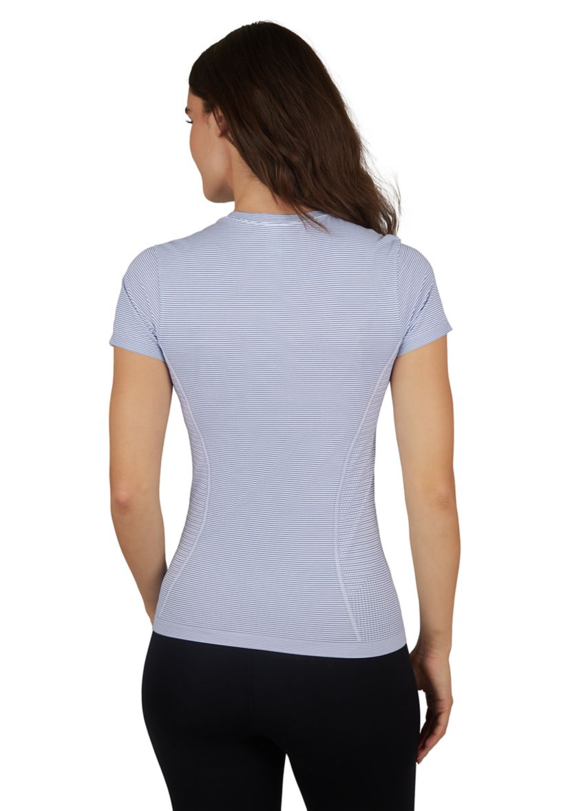 Womens Seamless Striped Crew Neck T-Shirt