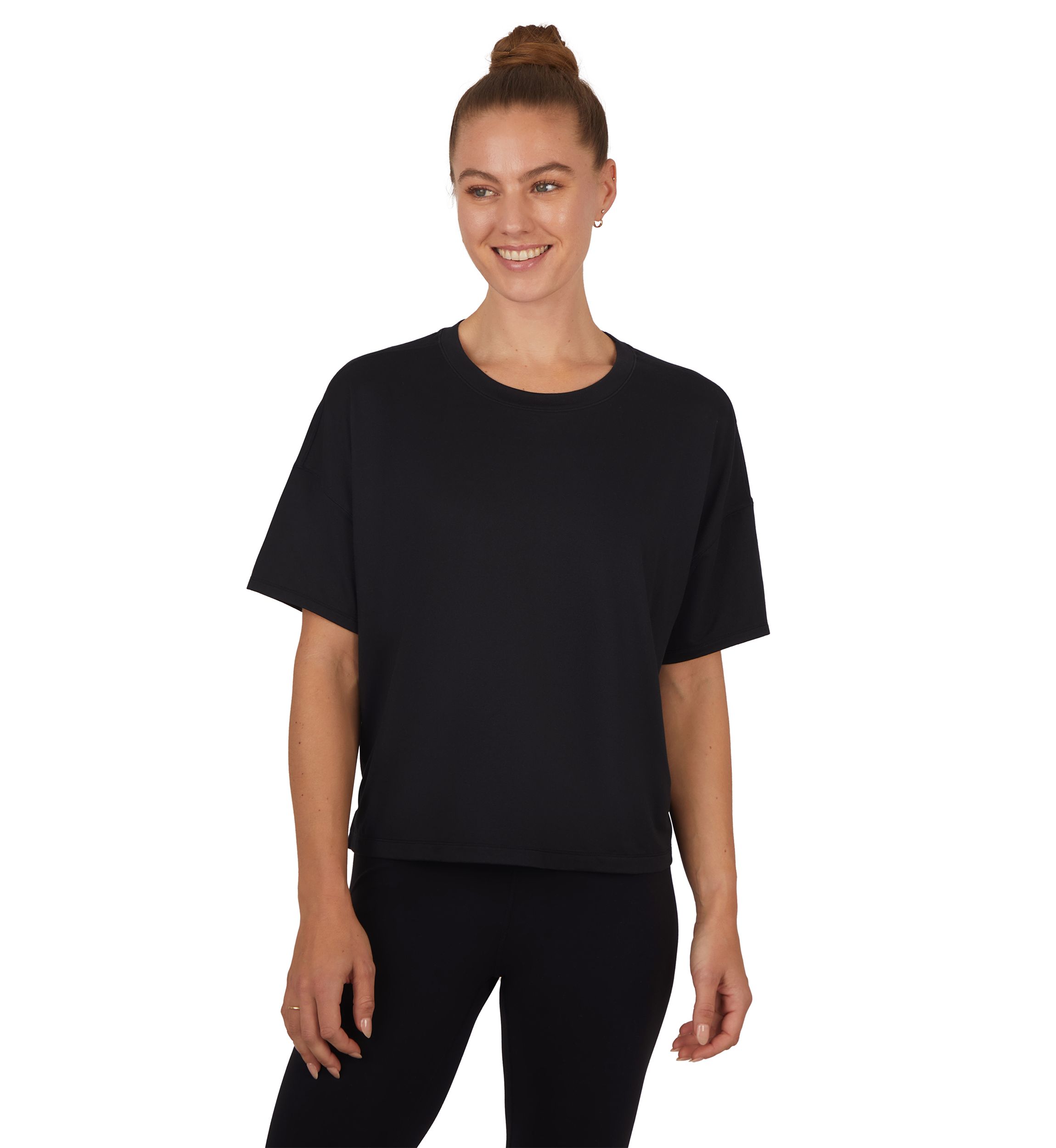 Womens Short Sleeve Deluxe Boxy Cropped T-Shirt