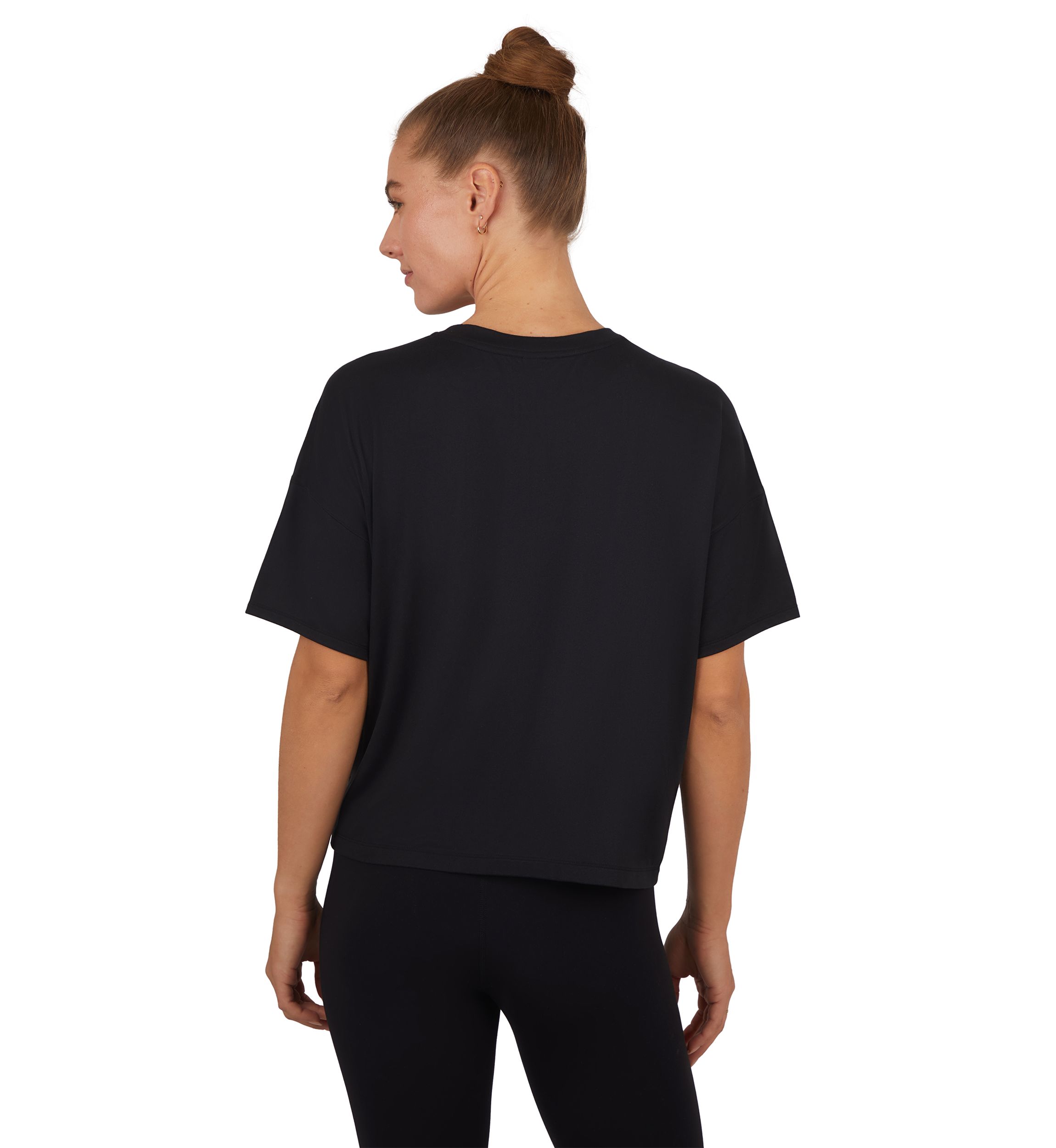 Womens Short Sleeve Deluxe Boxy Cropped T-Shirt