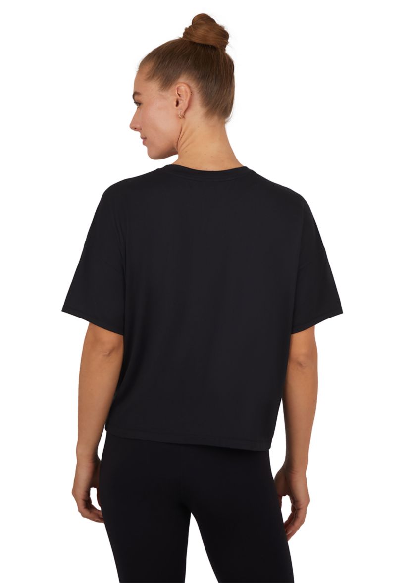 Womens Short Sleeve Deluxe Boxy Cropped T-Shirt