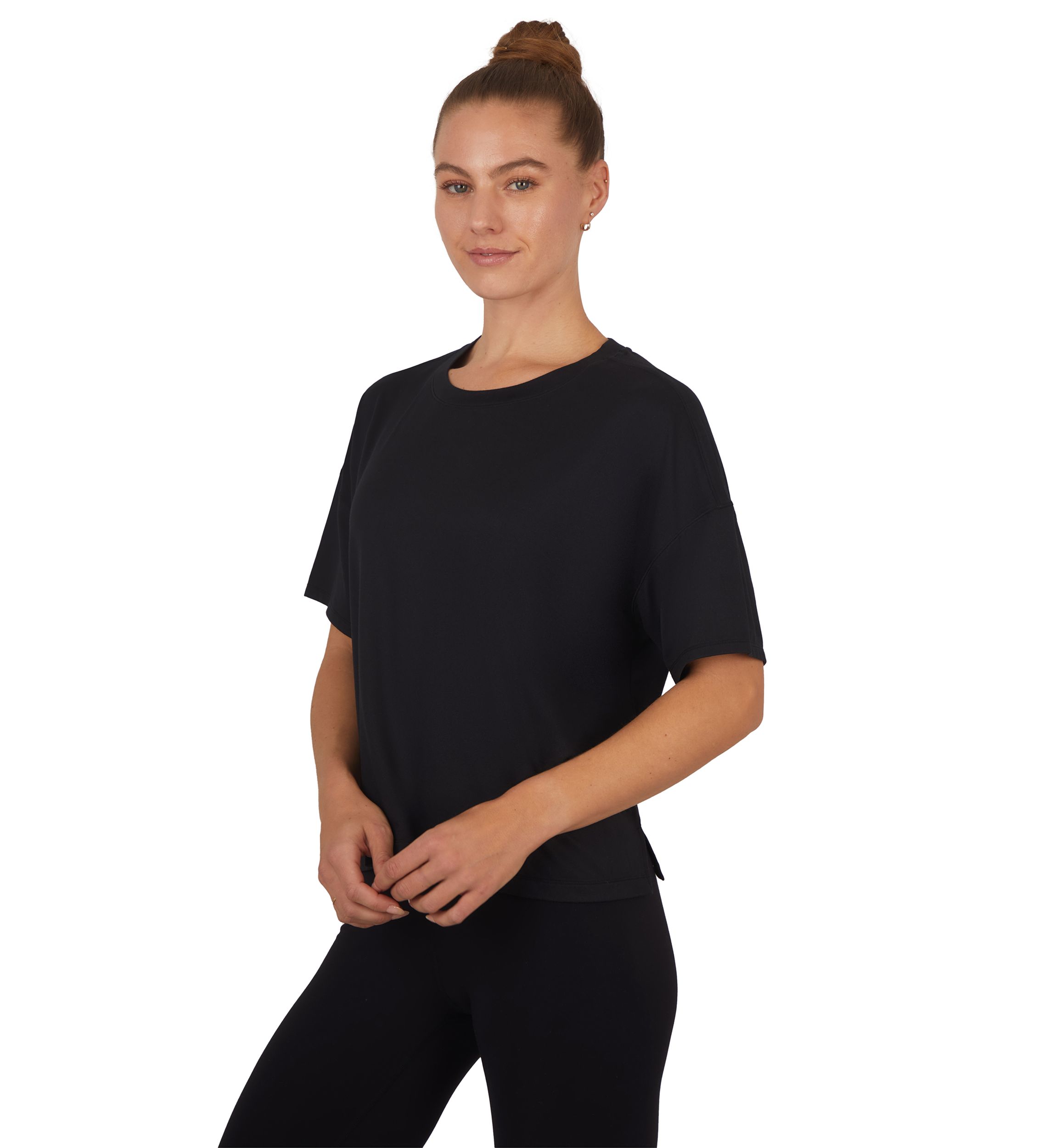 Womens Short Sleeve Deluxe Boxy Cropped T-Shirt