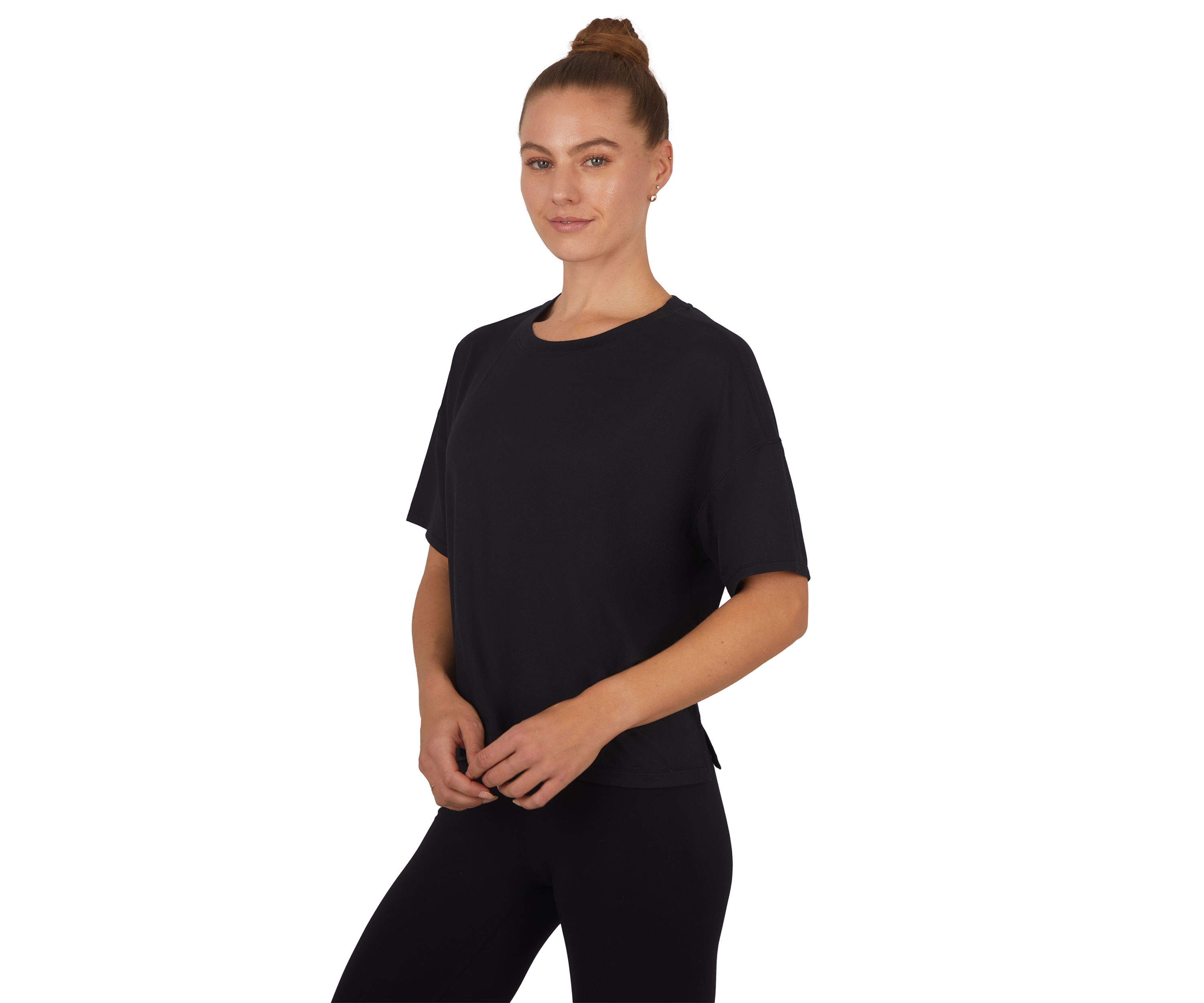 Womens Short Sleeve Deluxe Boxy Cropped T-Shirt