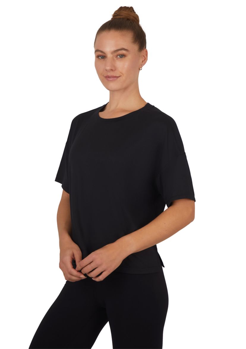 Womens Short Sleeve Deluxe Boxy Cropped T-Shirt