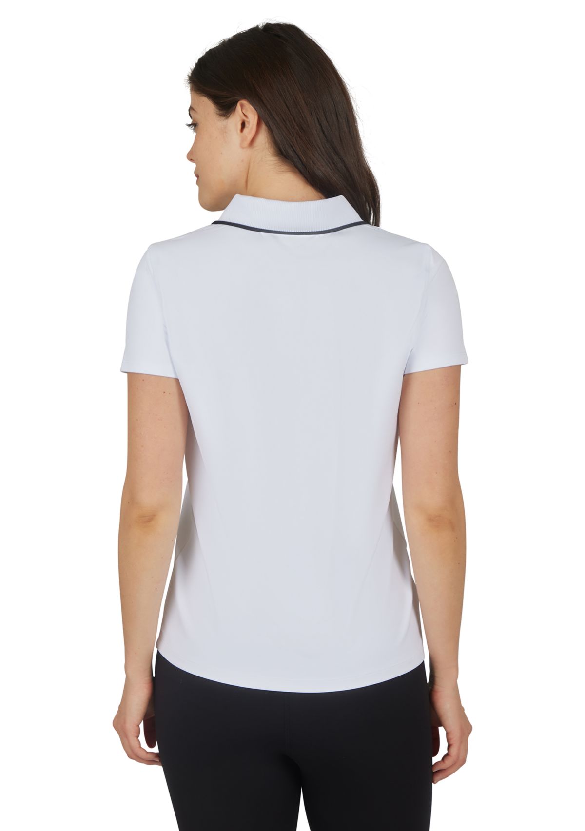 Womens Short Sleeve Polo T-Shirt with Buttons