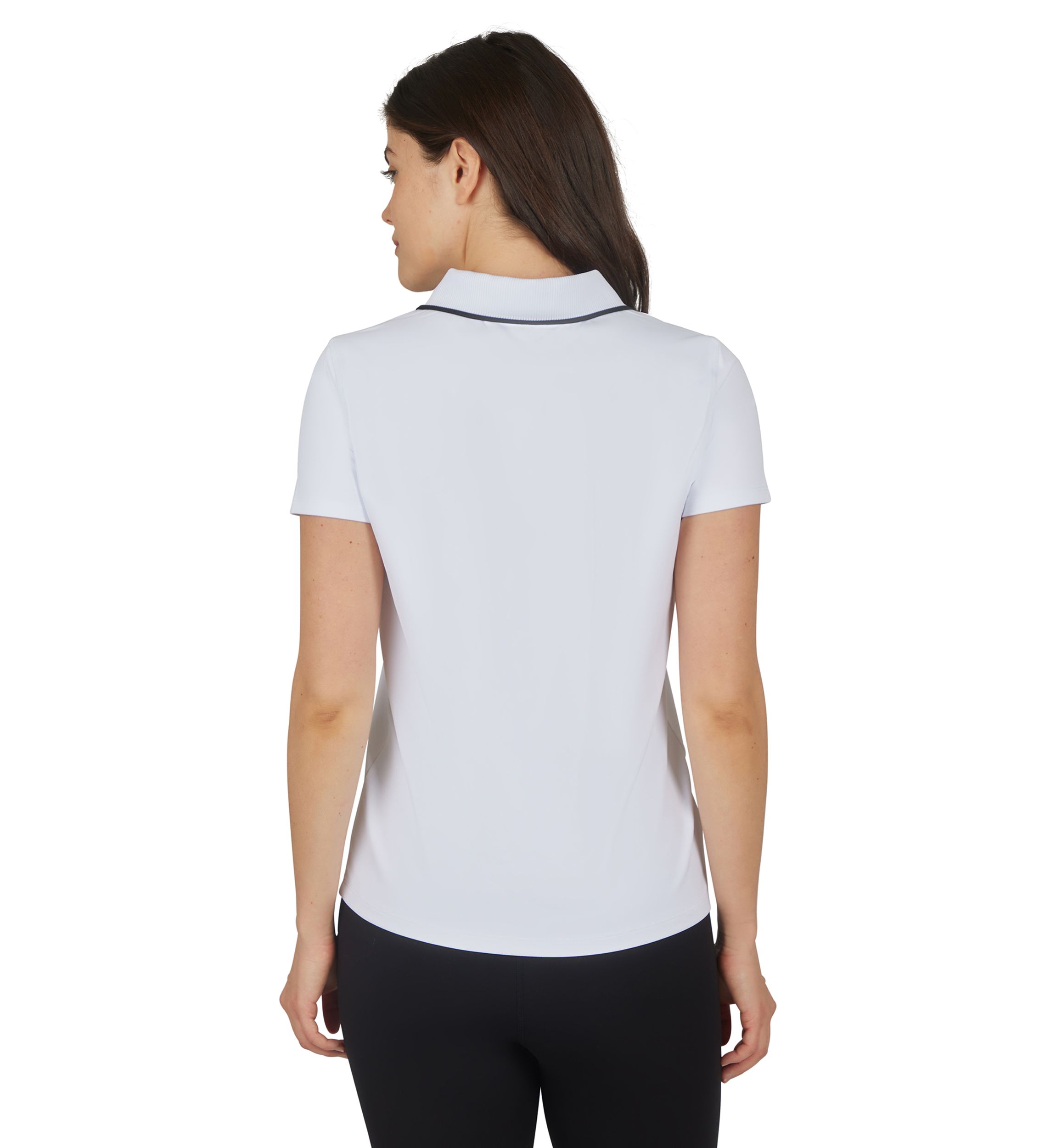 Womens Short Sleeve Polo T-Shirt with Buttons