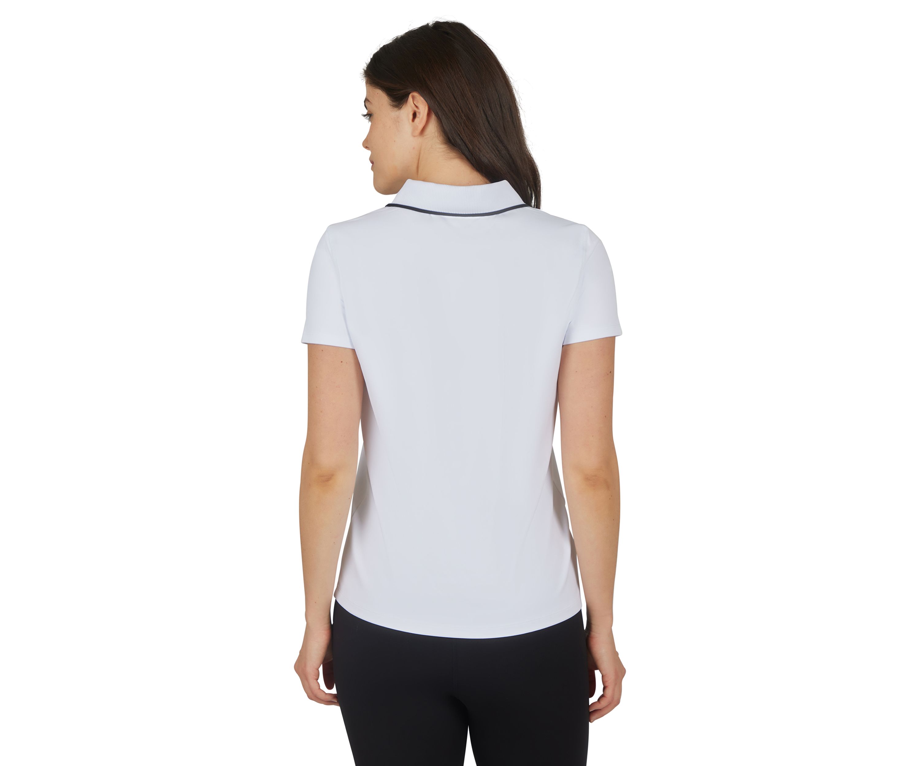 Womens Short Sleeve Polo T-Shirt with Buttons