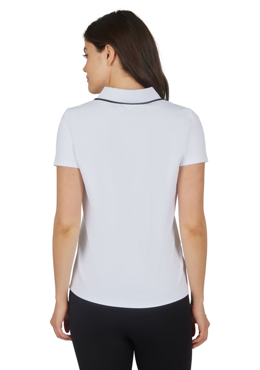 Womens Short Sleeve Polo T-Shirt with Buttons