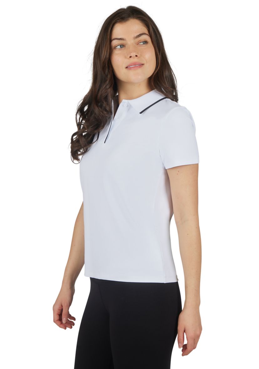 Womens Short Sleeve Polo T-Shirt with Buttons
