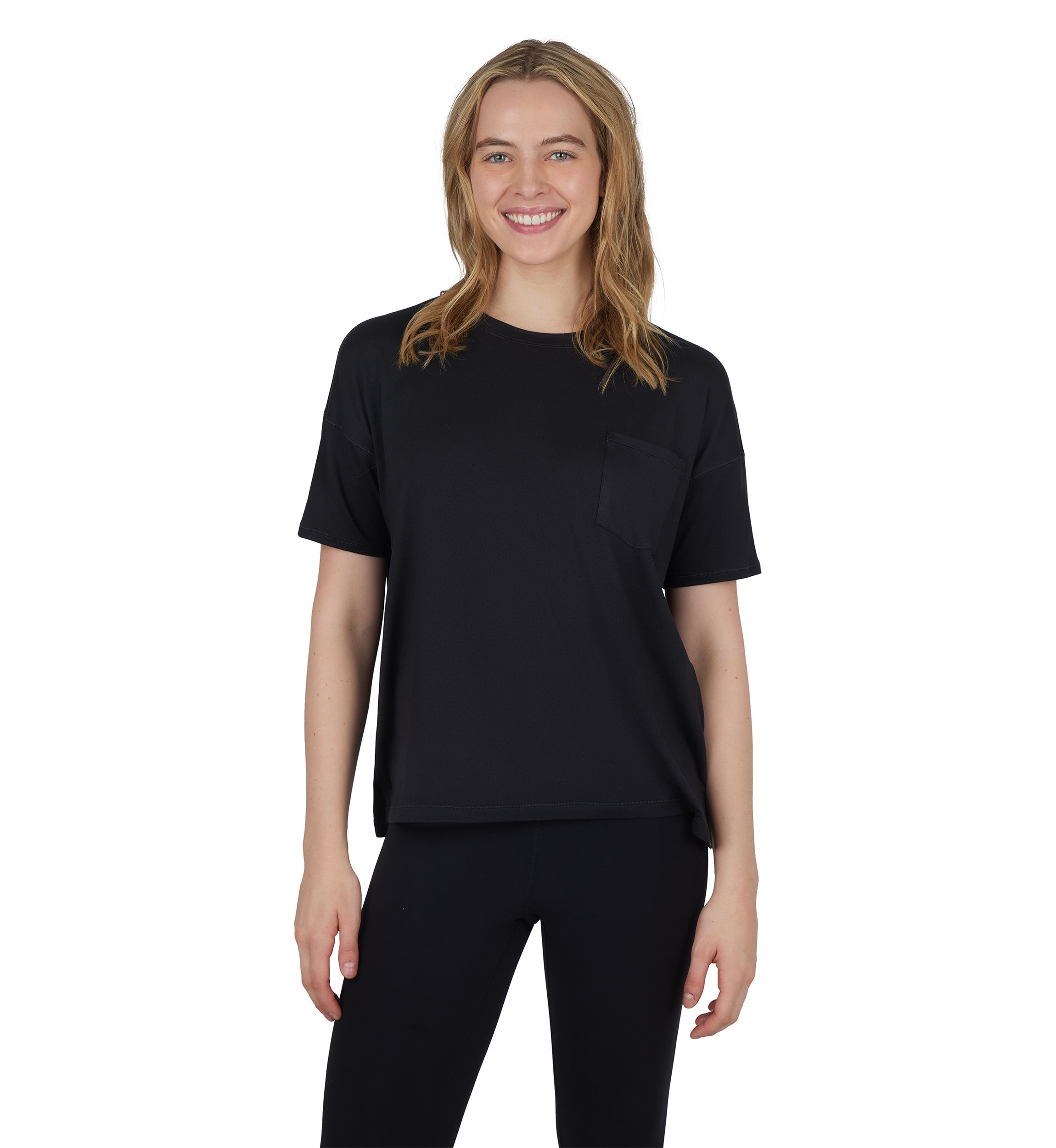 Womens Super Soft Deluxe Boxy Short Sleeve Top