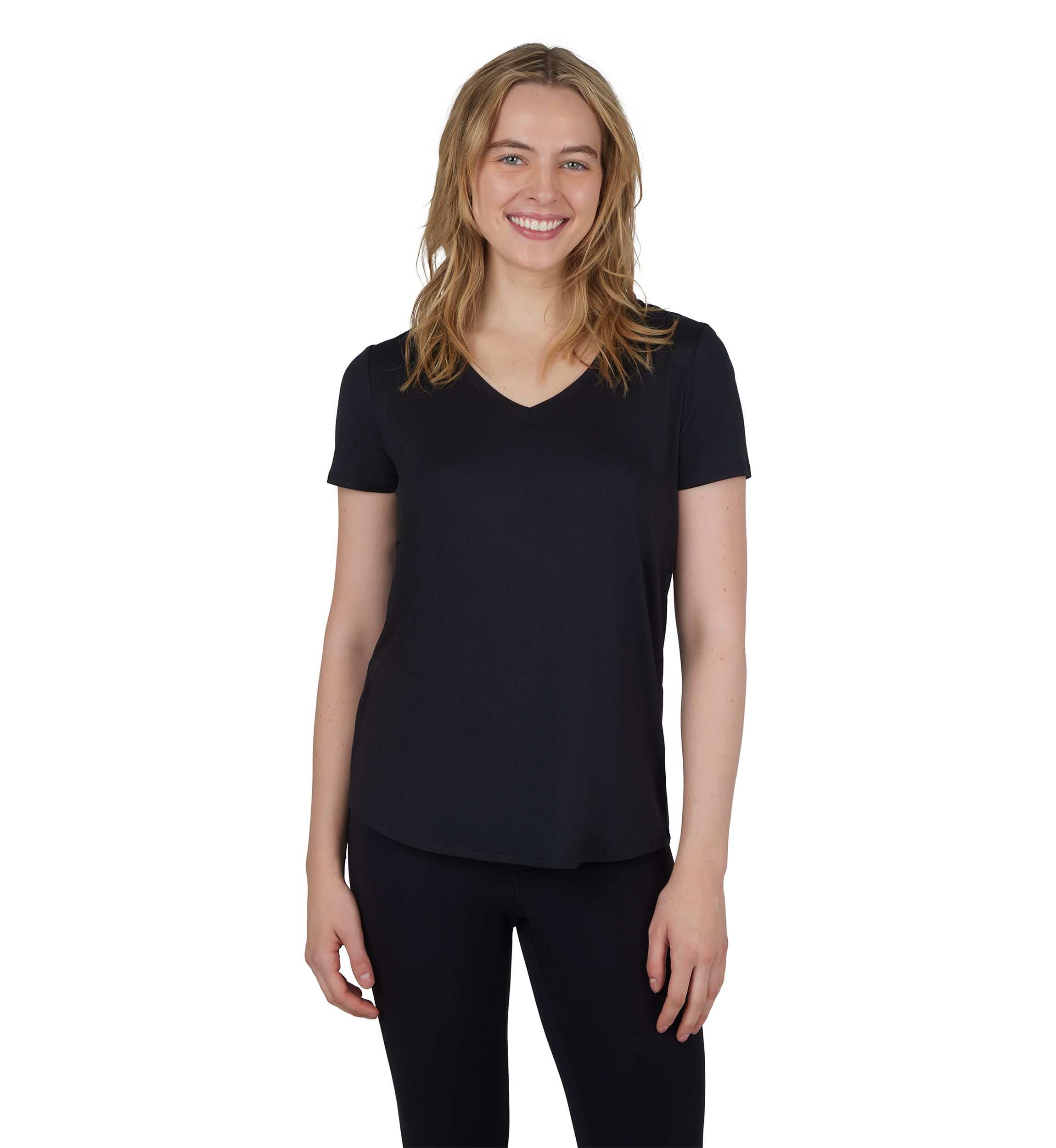 Womens Solid V-Neck T-Shirt
