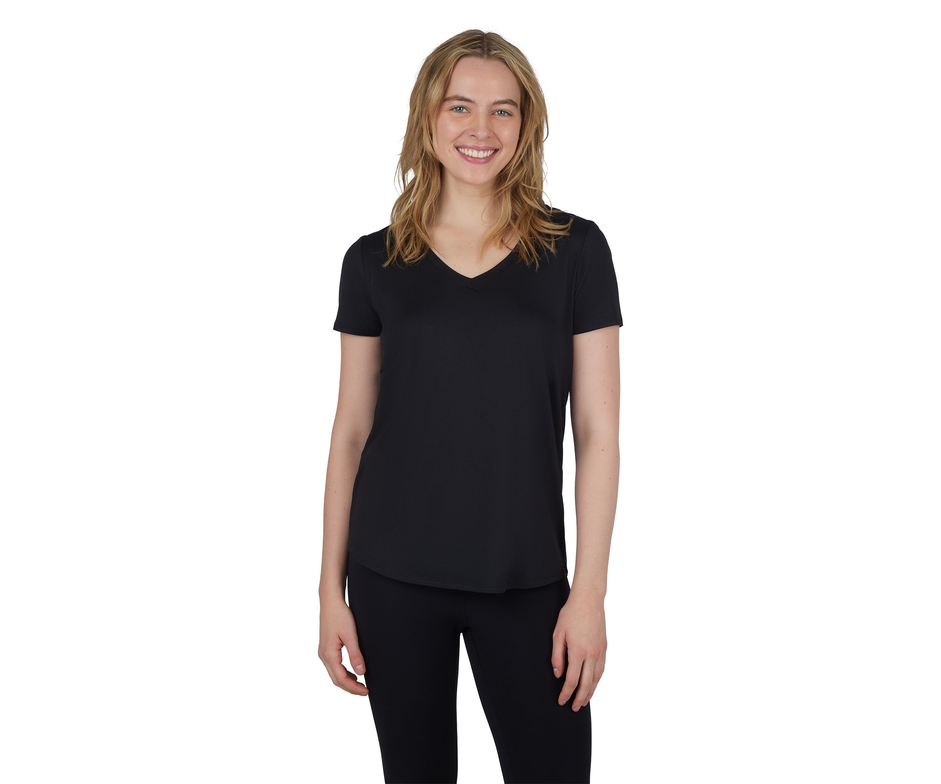 Womens Solid V-Neck T-Shirt