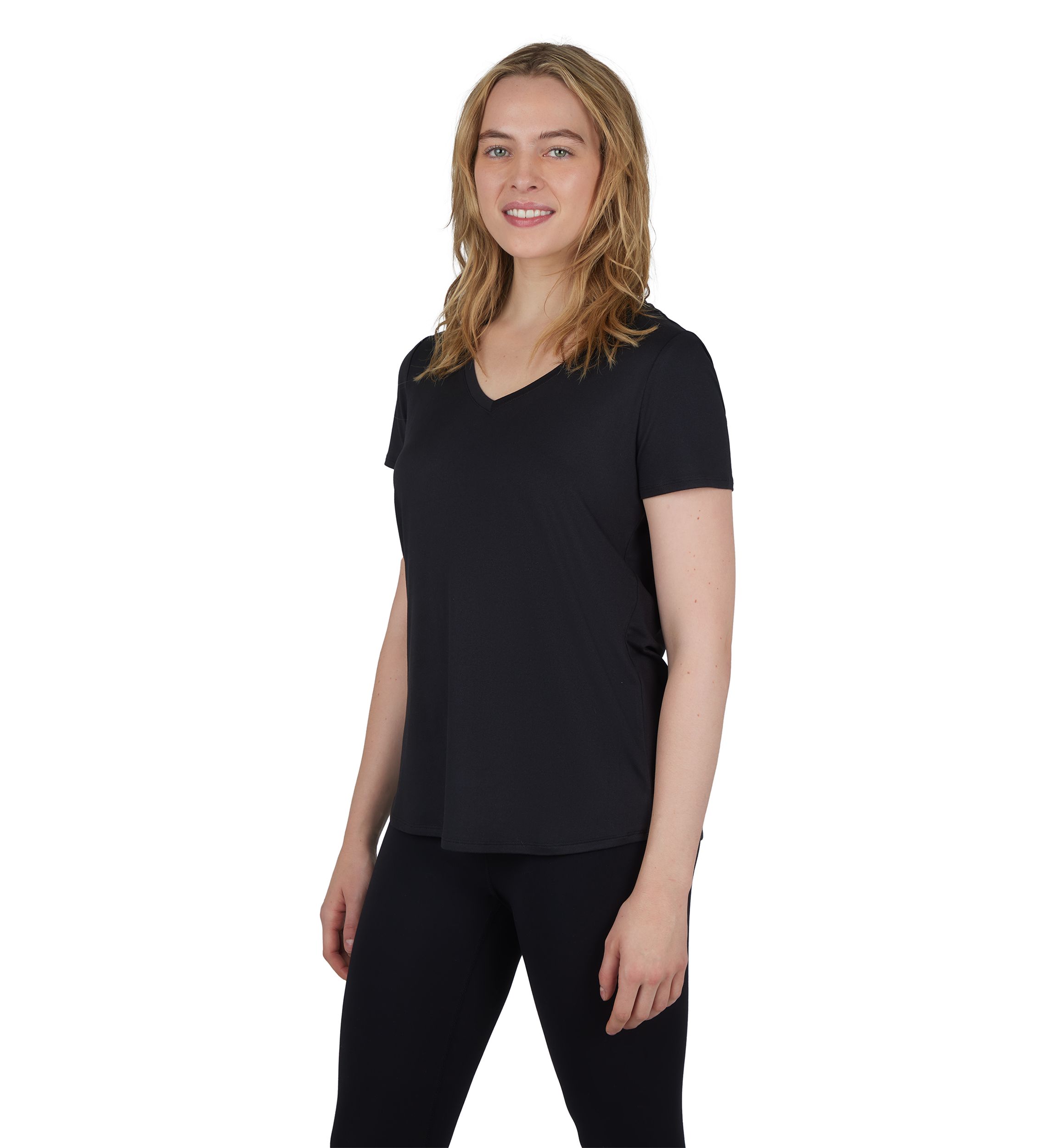 Womens Solid V-Neck T-Shirt