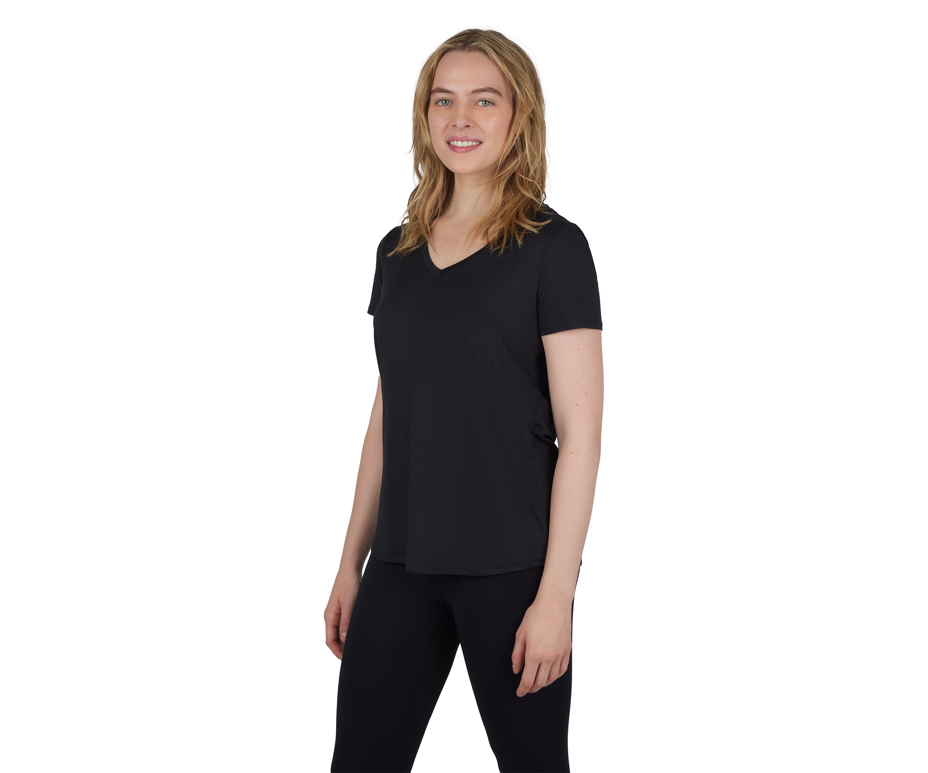 Womens Solid V-Neck T-Shirt