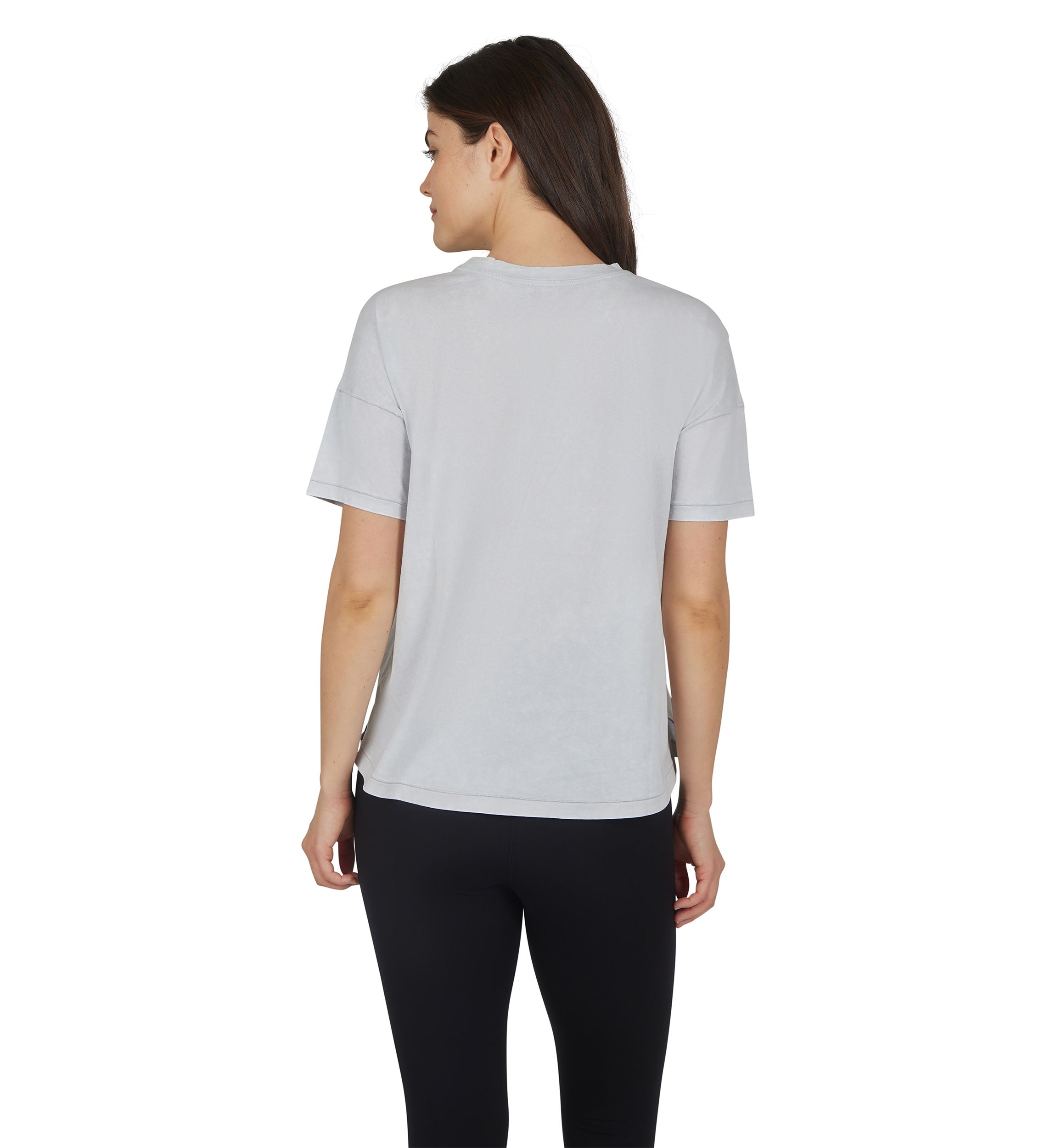 Womens Stone Wash Pima Boxy Crop Short Sleeve T-Shirt