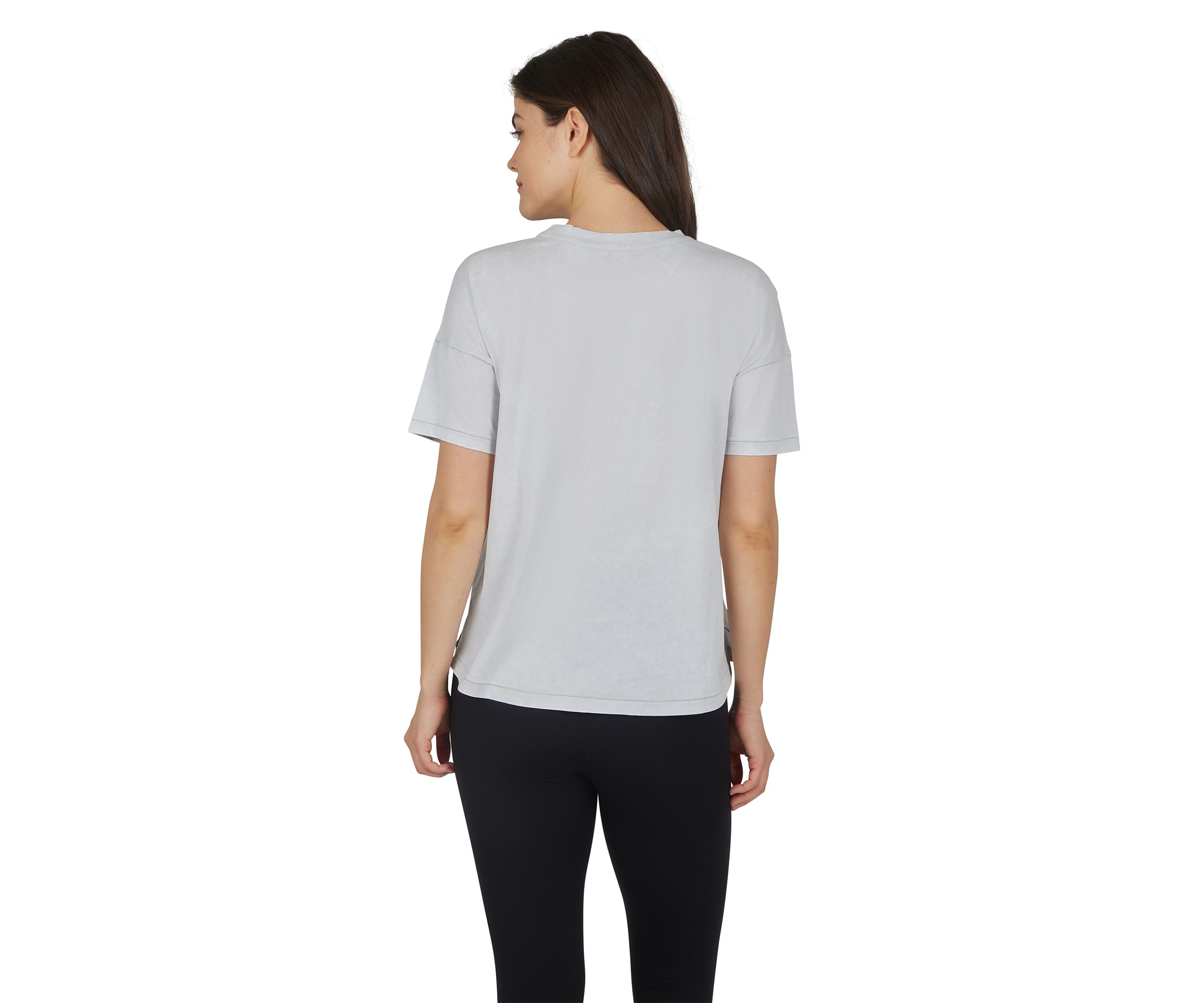 Womens Stone Wash Pima Boxy Crop Short Sleeve T-Shirt