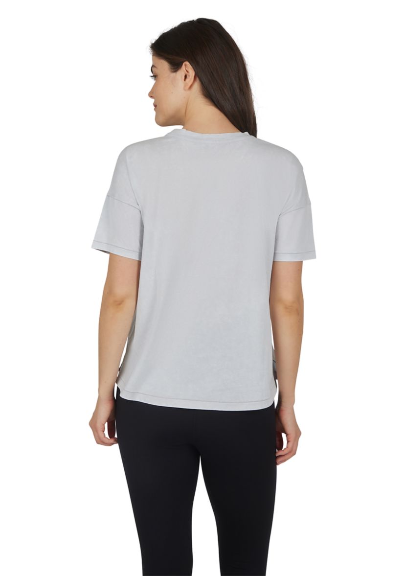 Womens Stone Wash Pima Boxy Crop Short Sleeve T-Shirt
