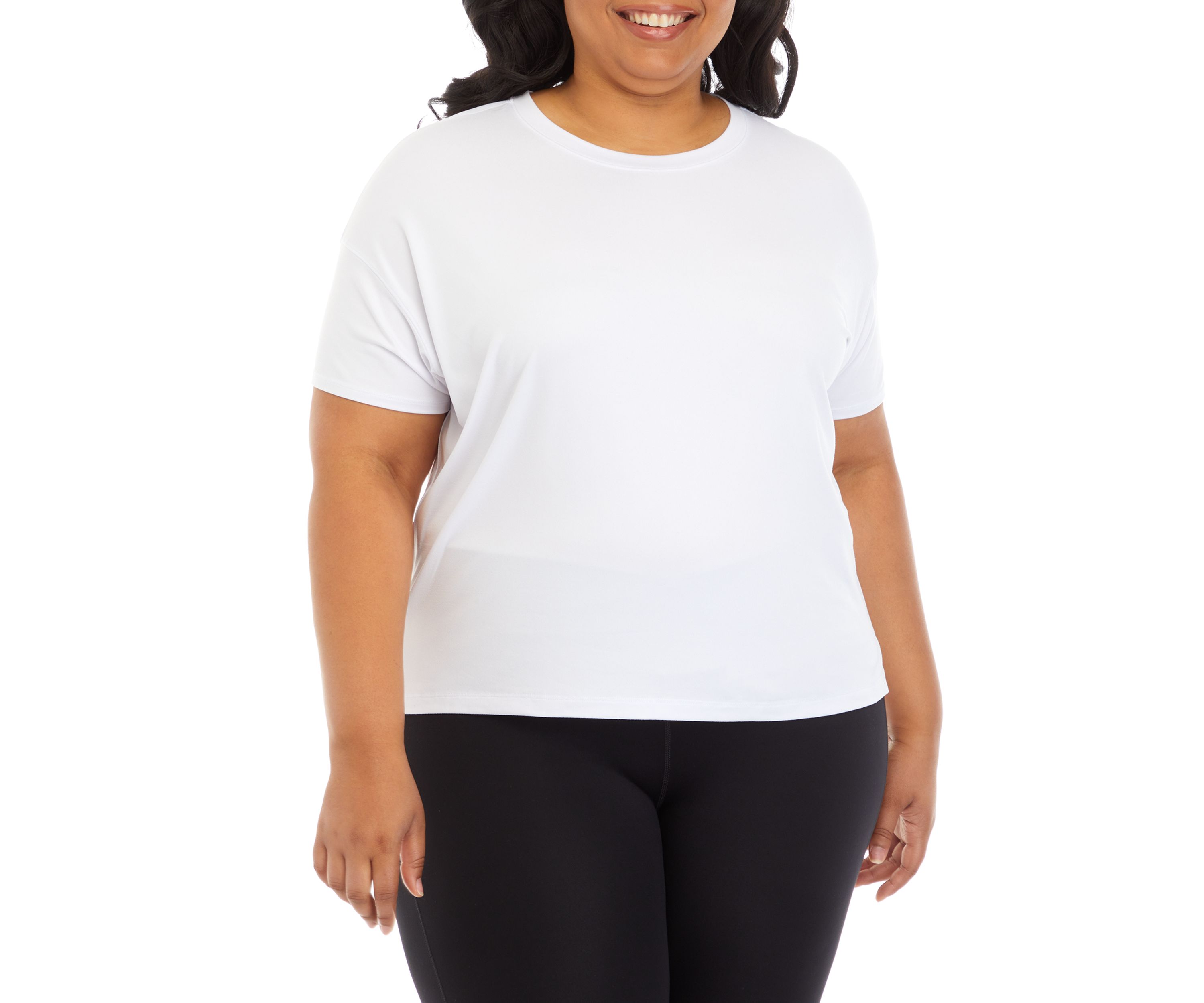 Plus Size Drop Shoulder Cropped T-Shirt