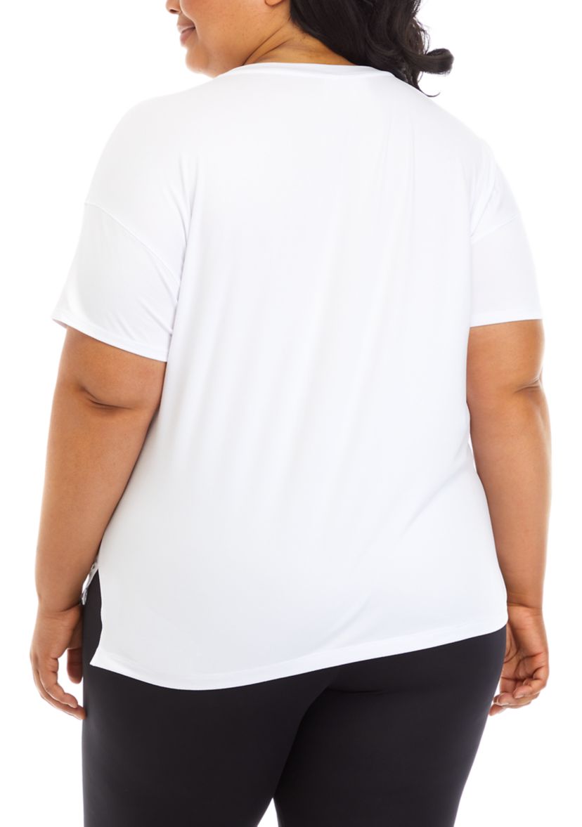 Plus Size Drop Shoulder Cropped T-Shirt