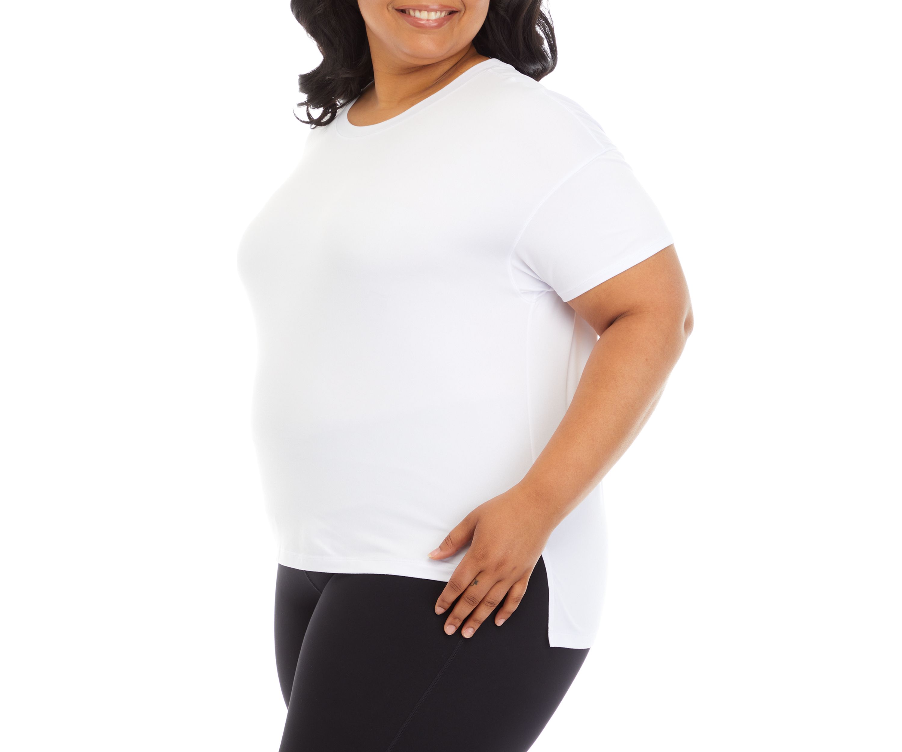 Plus Size Drop Shoulder Cropped T-Shirt