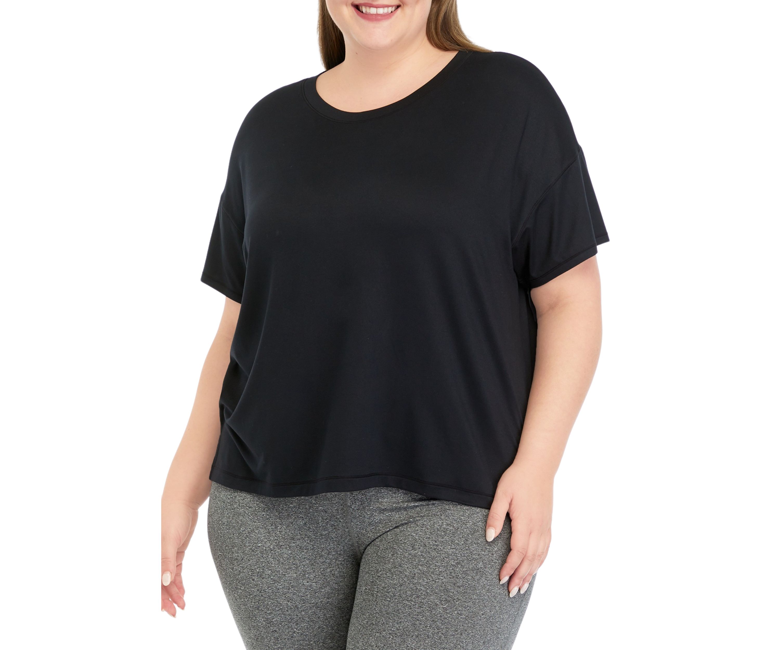 Plus Size Short Sleeve Deluxe Boxy Cropped T-Shirt