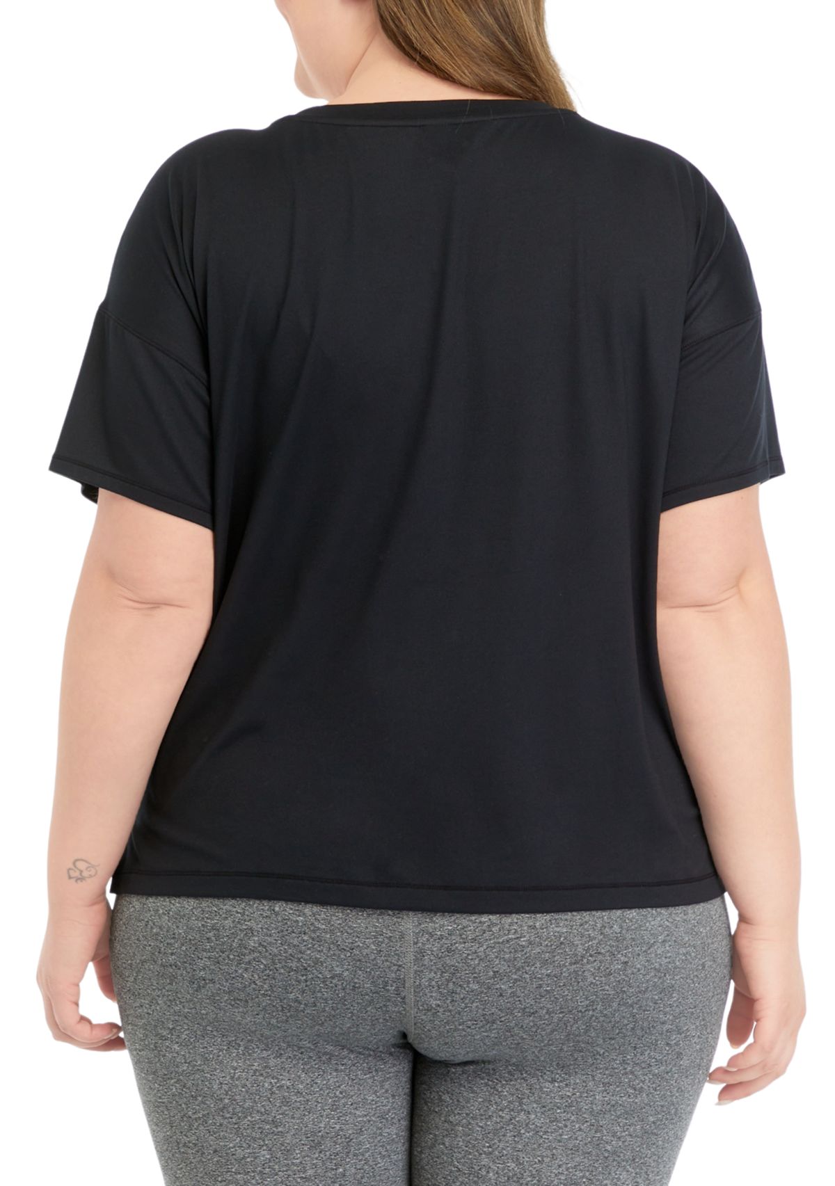 Plus Size Short Sleeve Deluxe Boxy Cropped T-Shirt