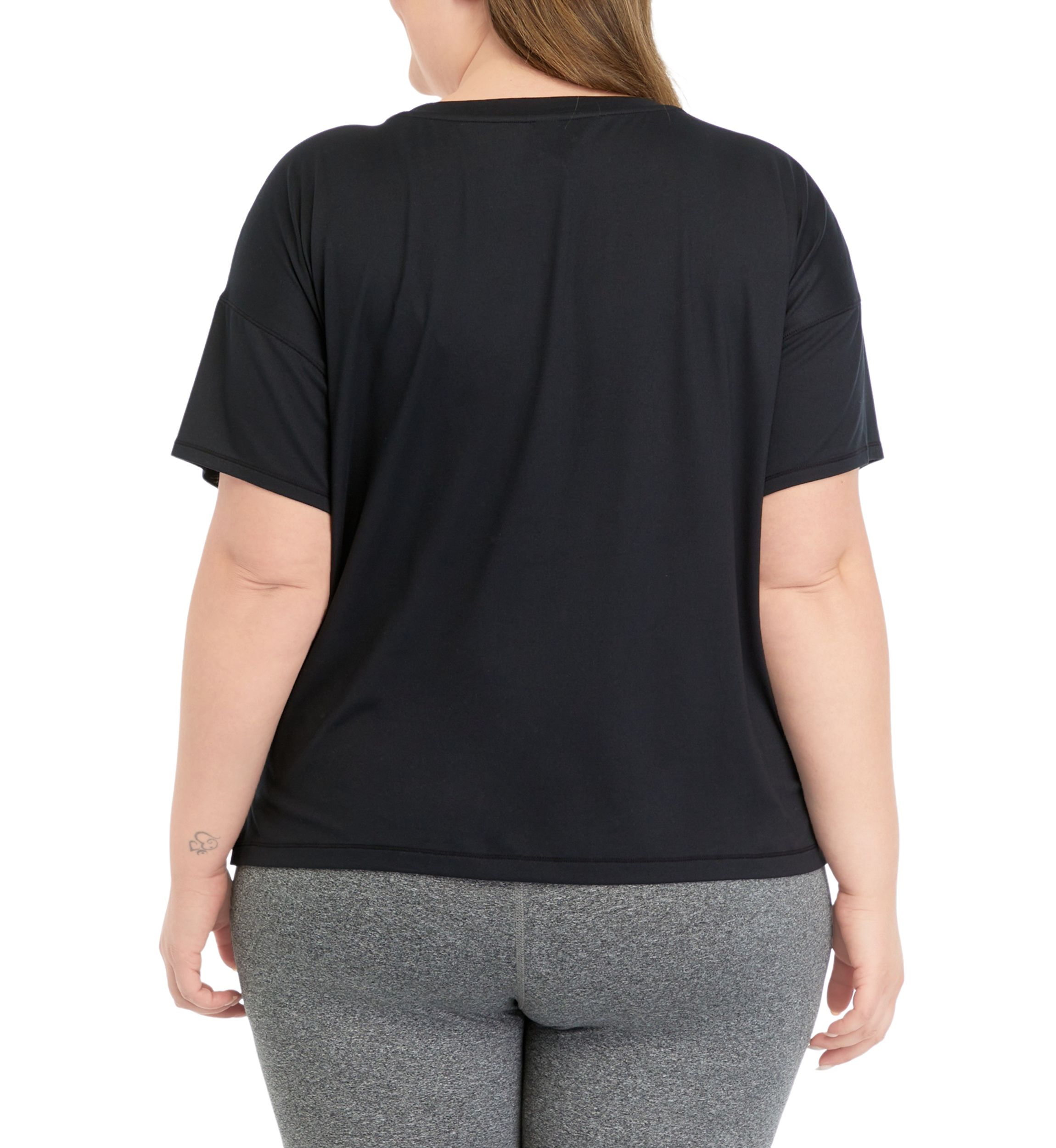 Plus Size Short Sleeve Deluxe Boxy Cropped T-Shirt
