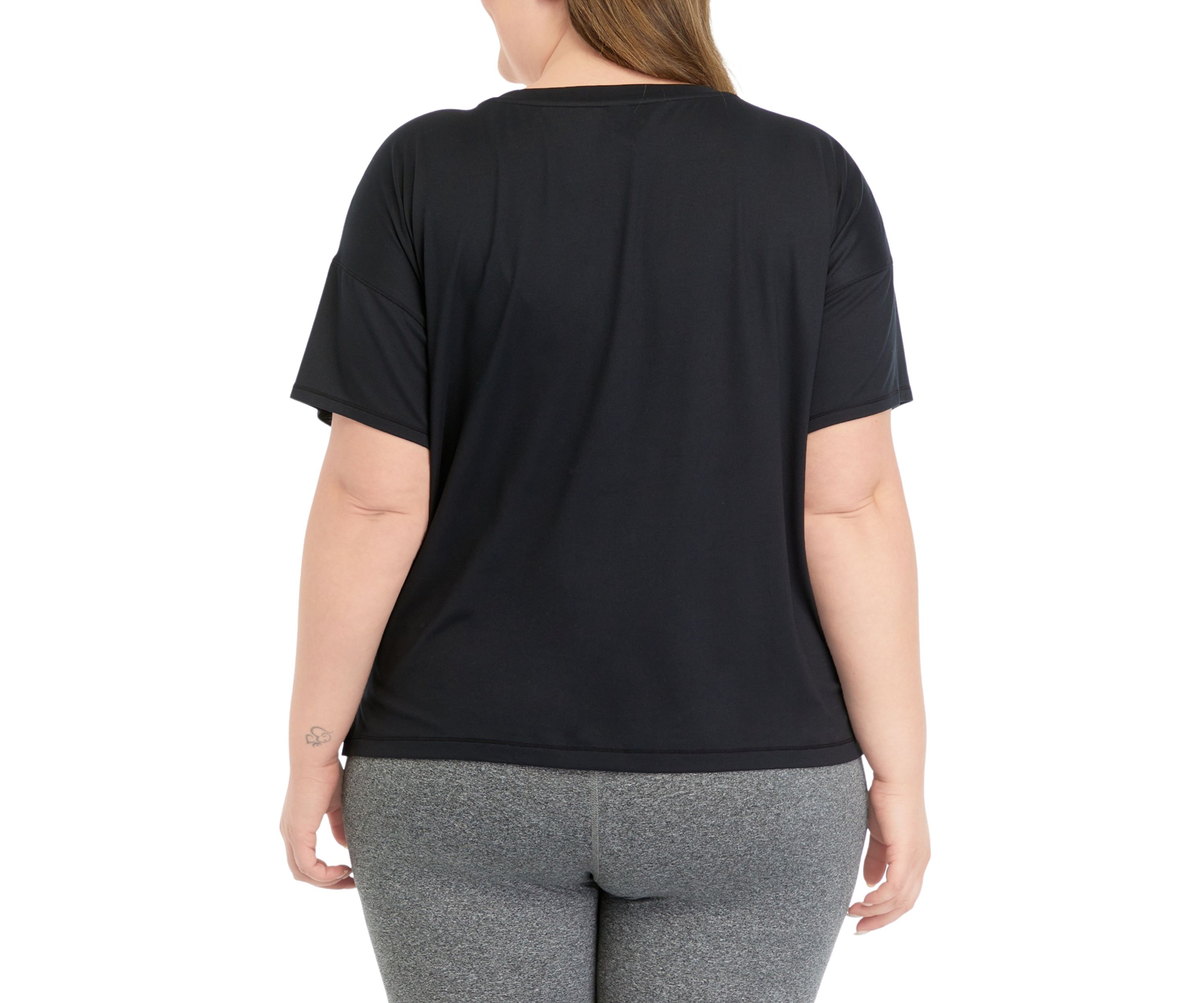 Plus Size Short Sleeve Deluxe Boxy Cropped T-Shirt