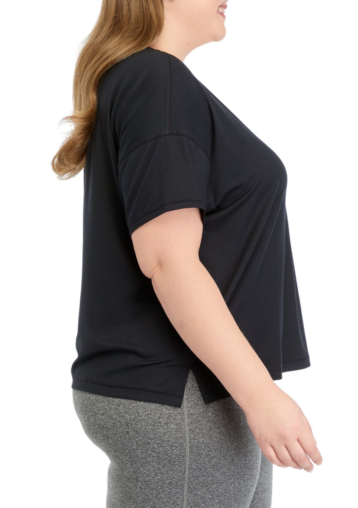 Plus Size Short Sleeve Deluxe Boxy Cropped T-Shirt