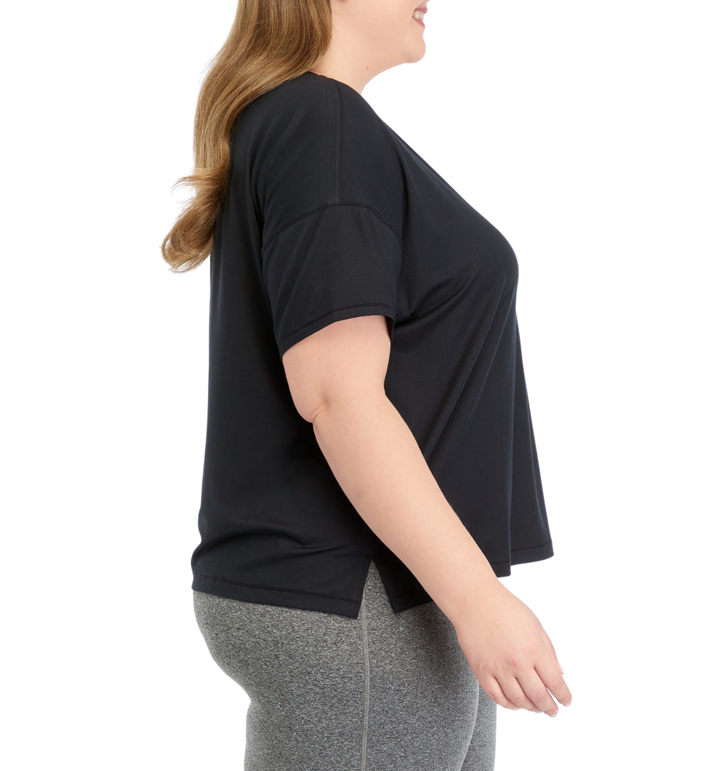 Plus Size Short Sleeve Deluxe Boxy Cropped T-Shirt