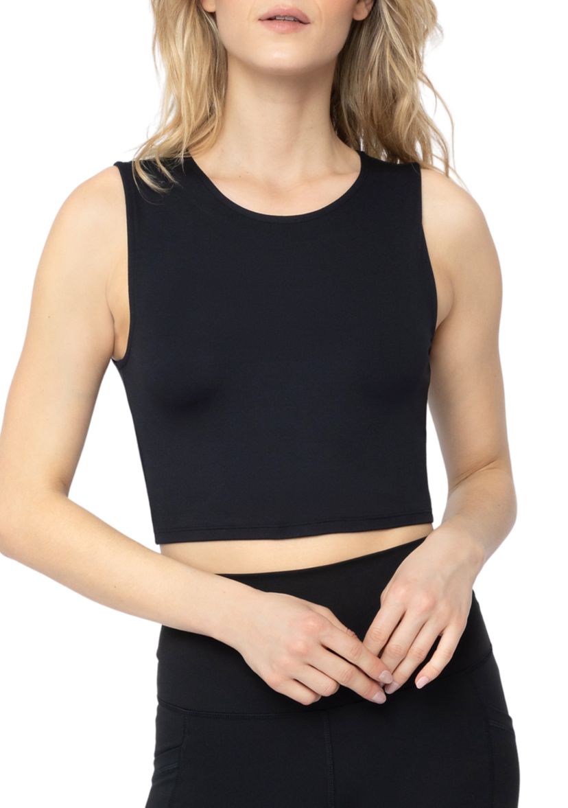 Womens Pure Cloud Nicki Basic Fitted Muscle Cropped Tank Top