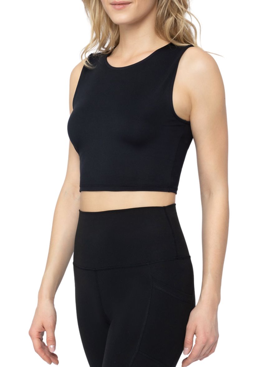 Womens Pure Cloud Nicki Basic Fitted Muscle Cropped Tank Top
