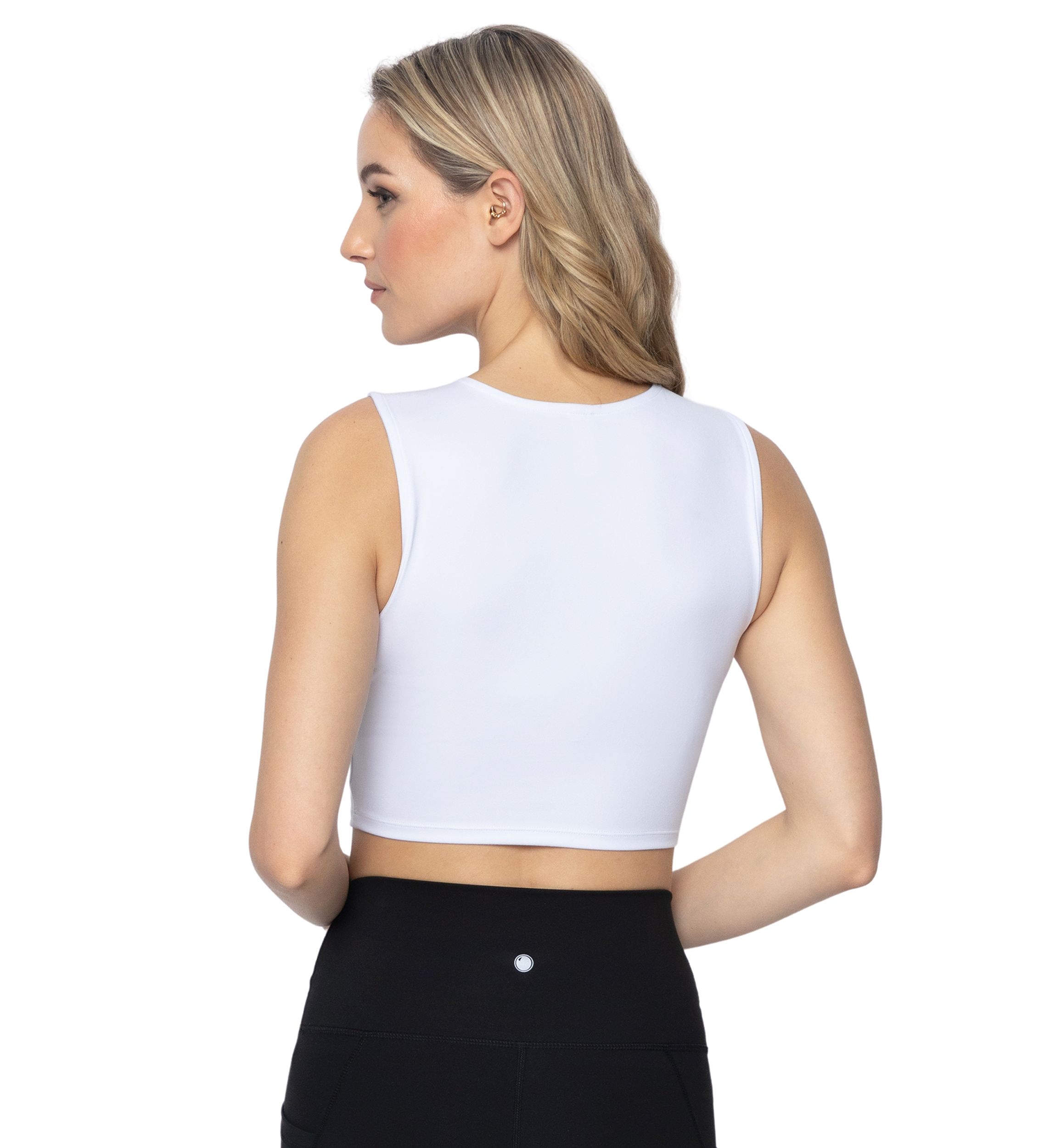 Pure Cloud Basic Fitted Cropped Tank