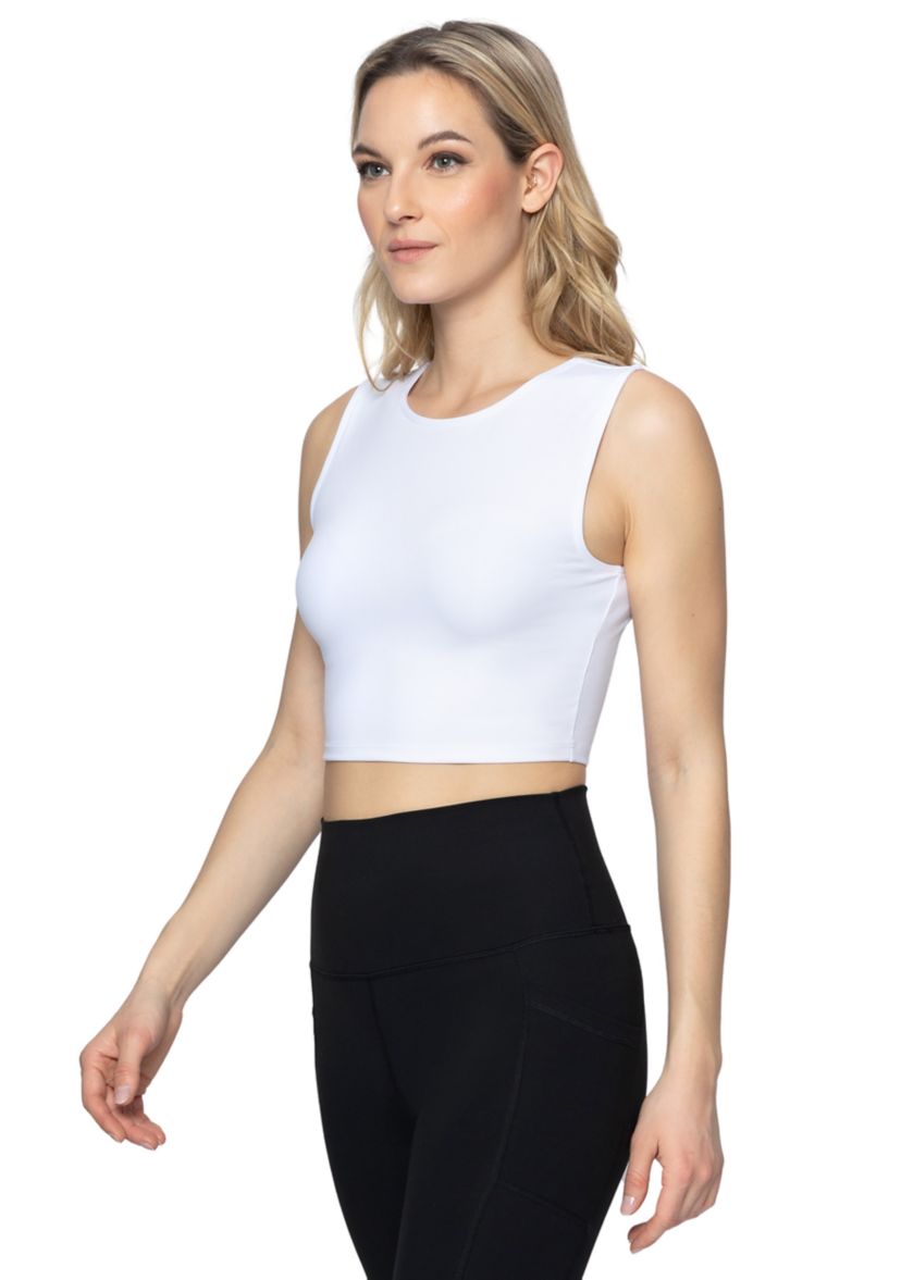 Pure Cloud Basic Fitted Cropped Tank