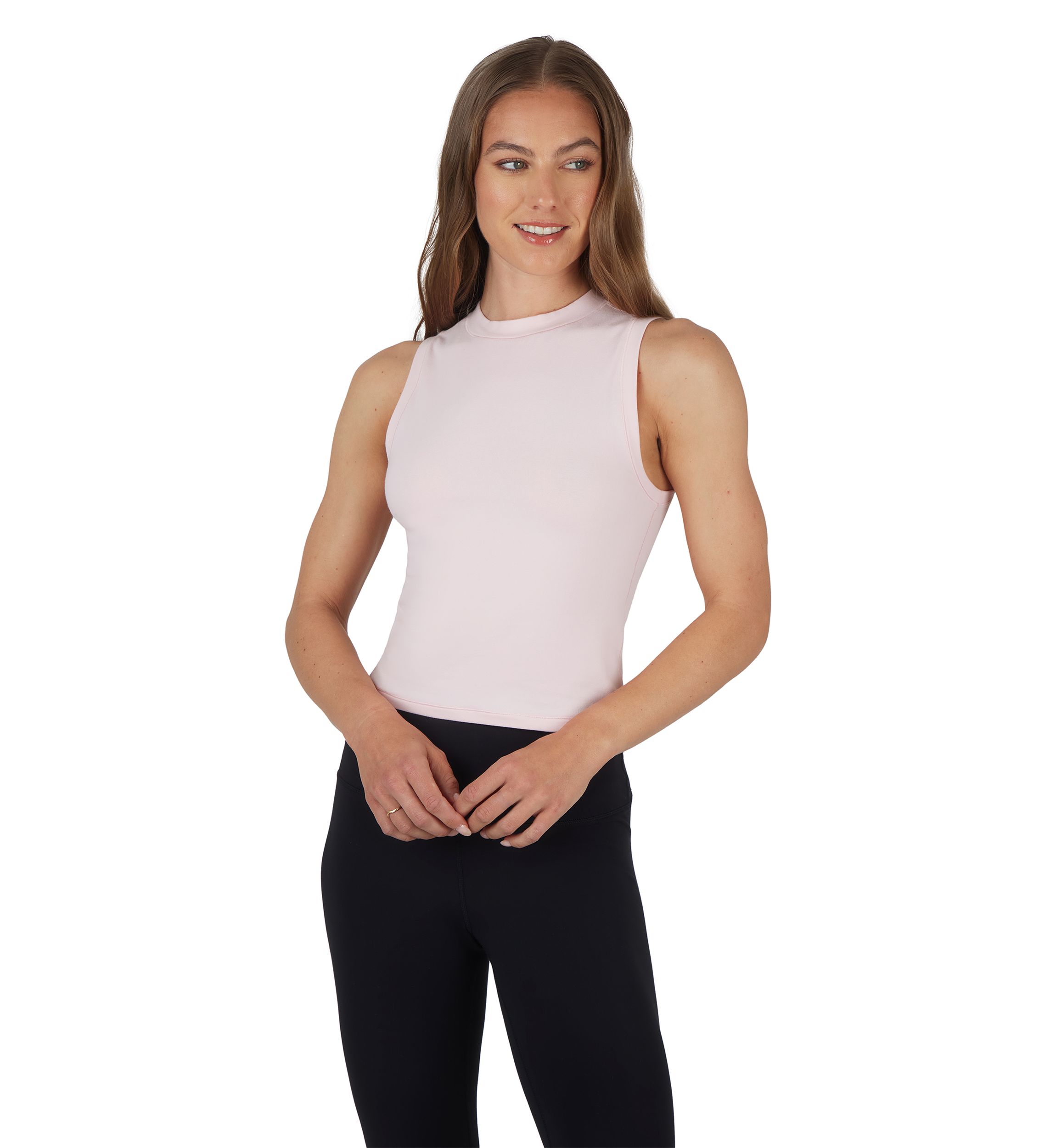 Airlite Melissa Mock Neck Cropped Tank Top