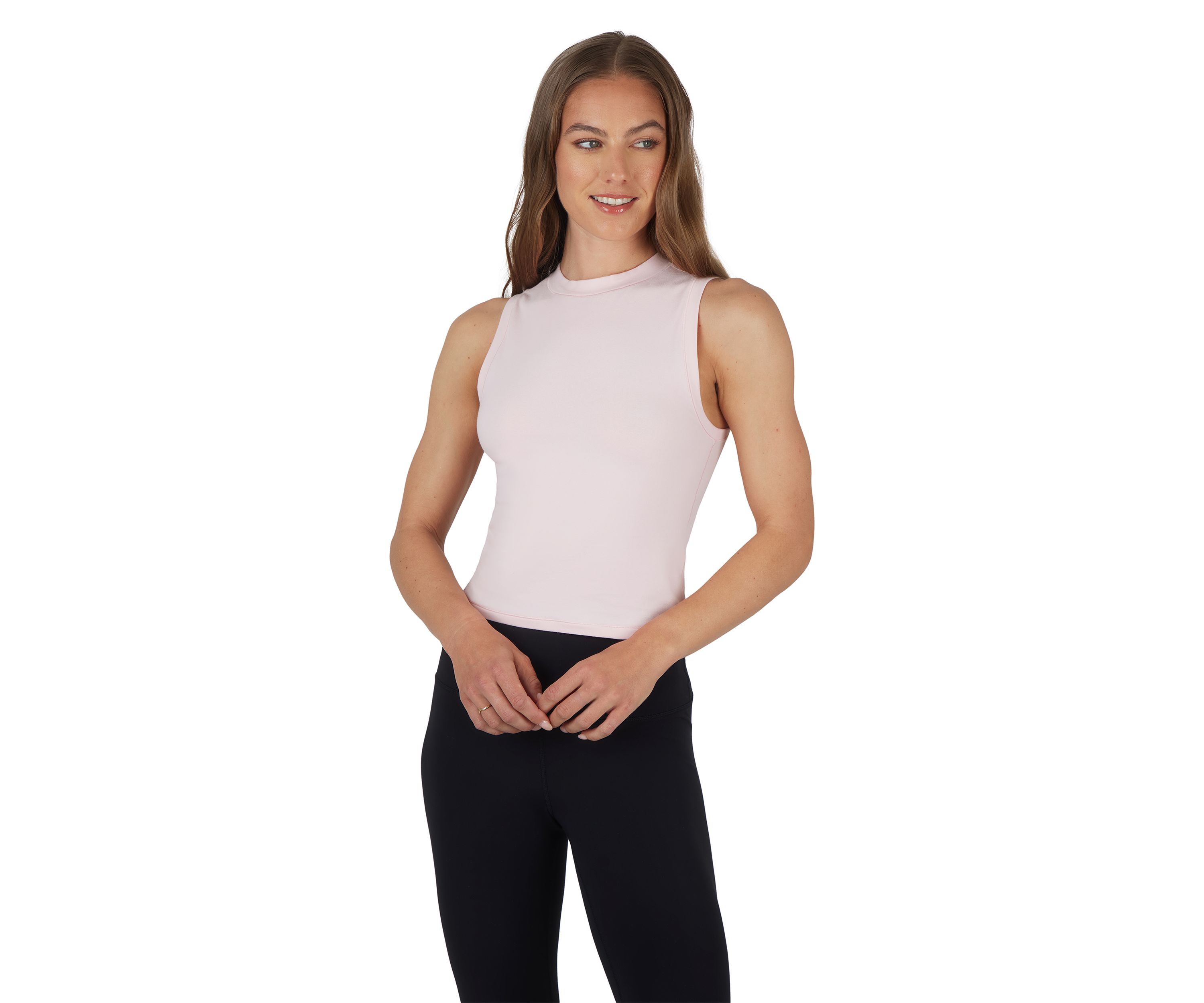 Airlite Melissa Mock Neck Cropped Tank Top