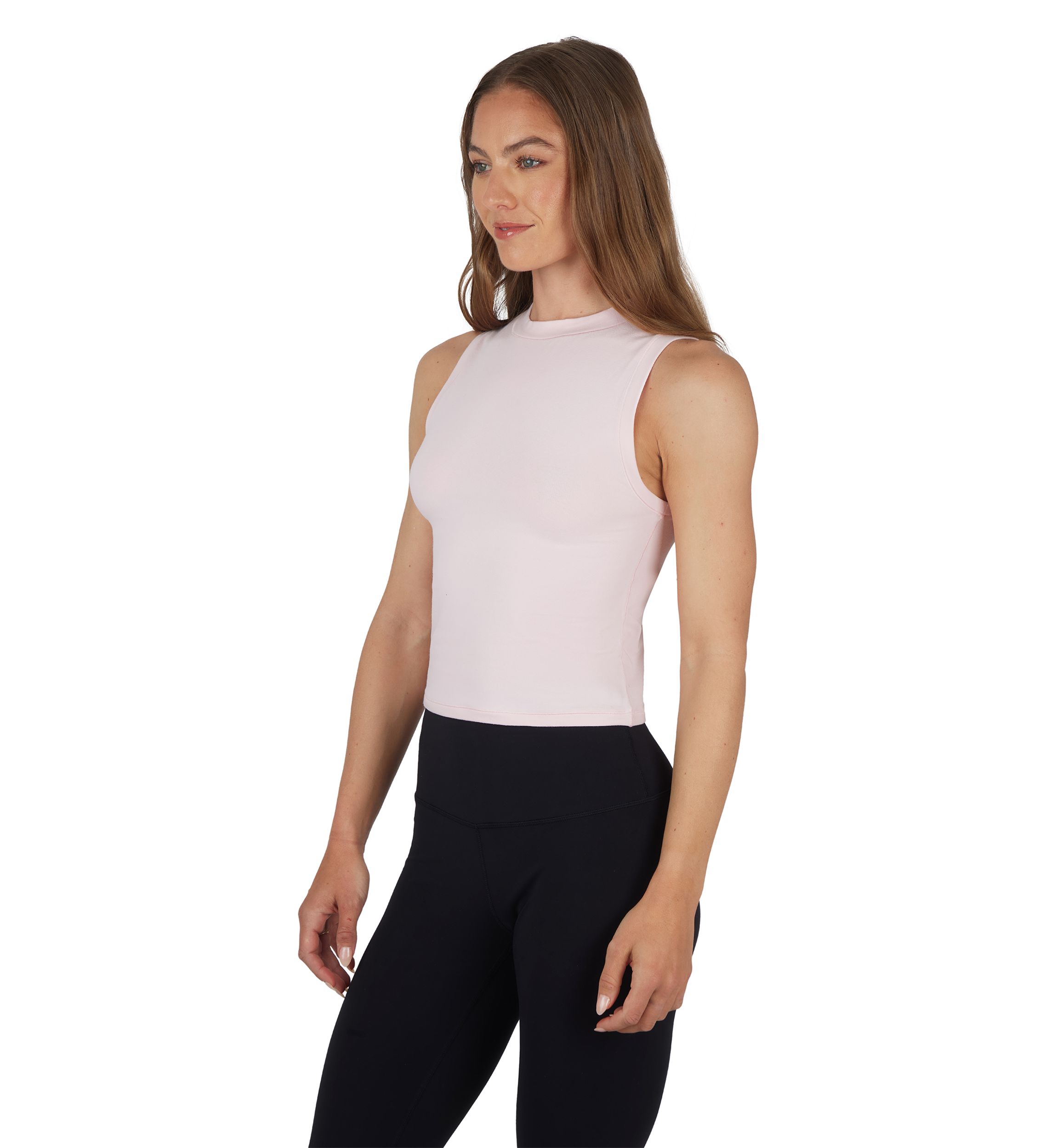 Airlite Melissa Mock Neck Cropped Tank Top
