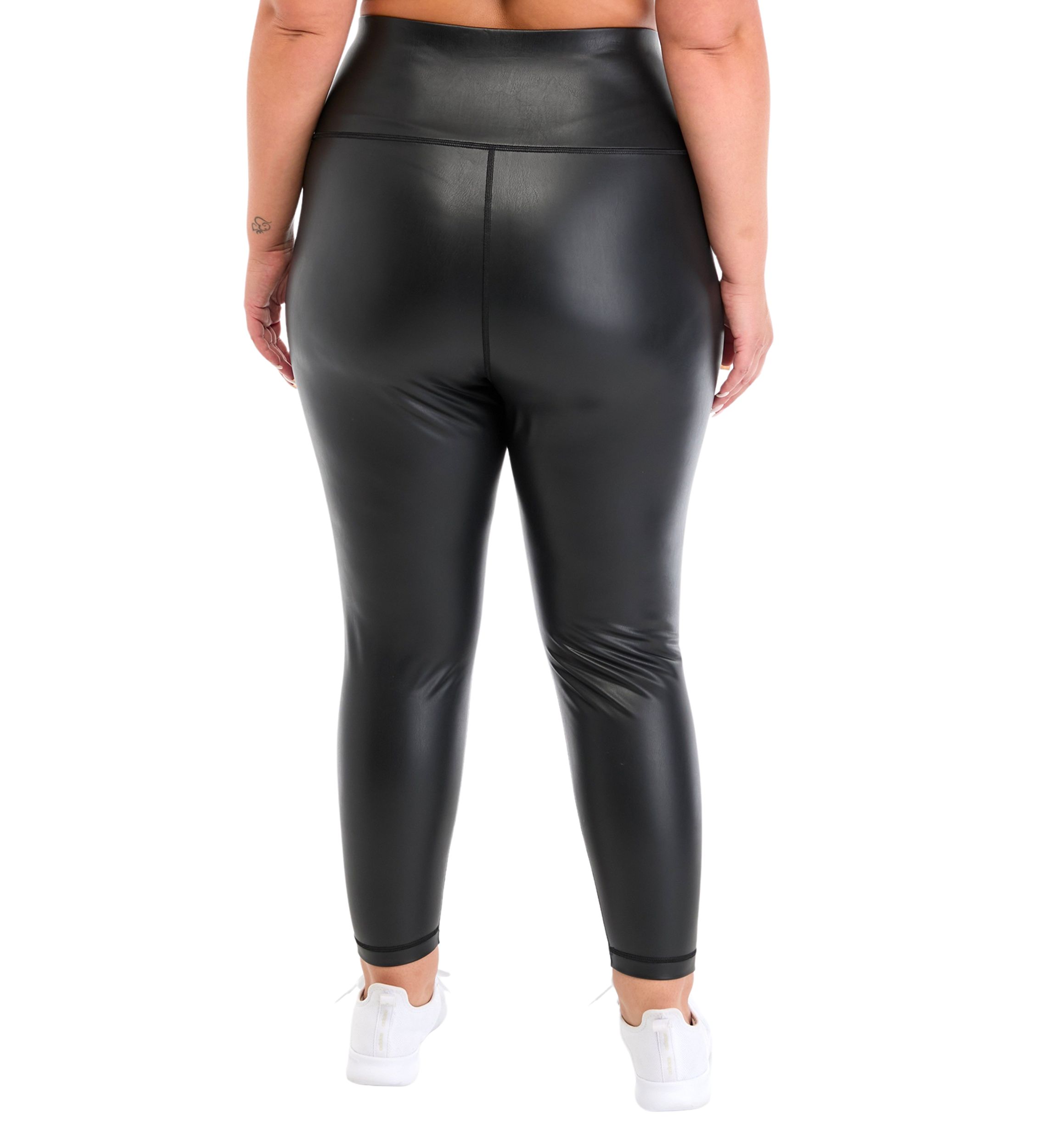 Plus Size Faux Leather High Rise Leggings