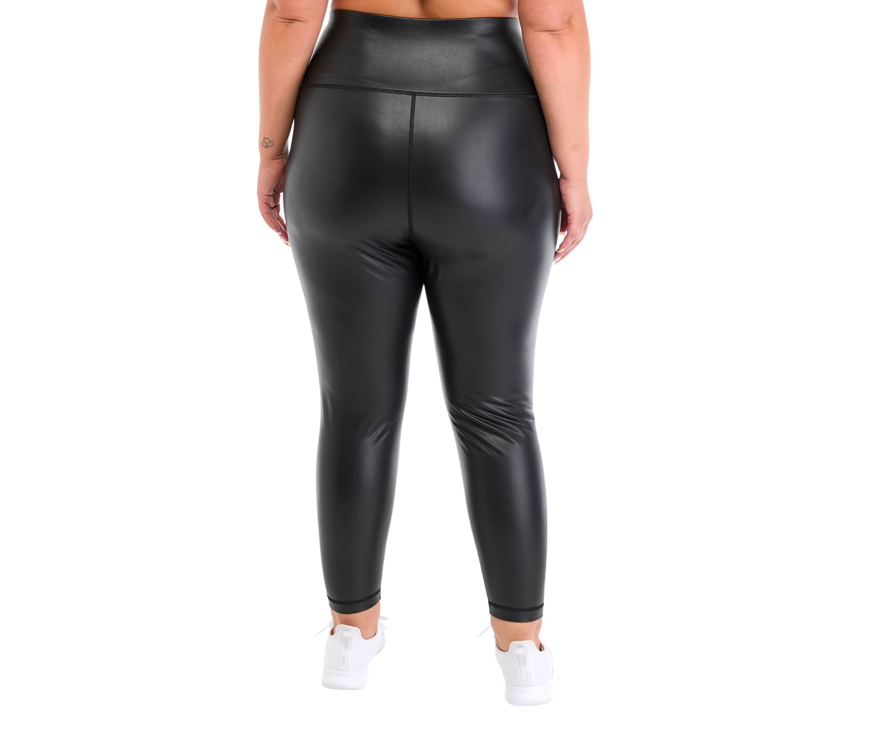 Plus Size Faux Leather High Rise Leggings