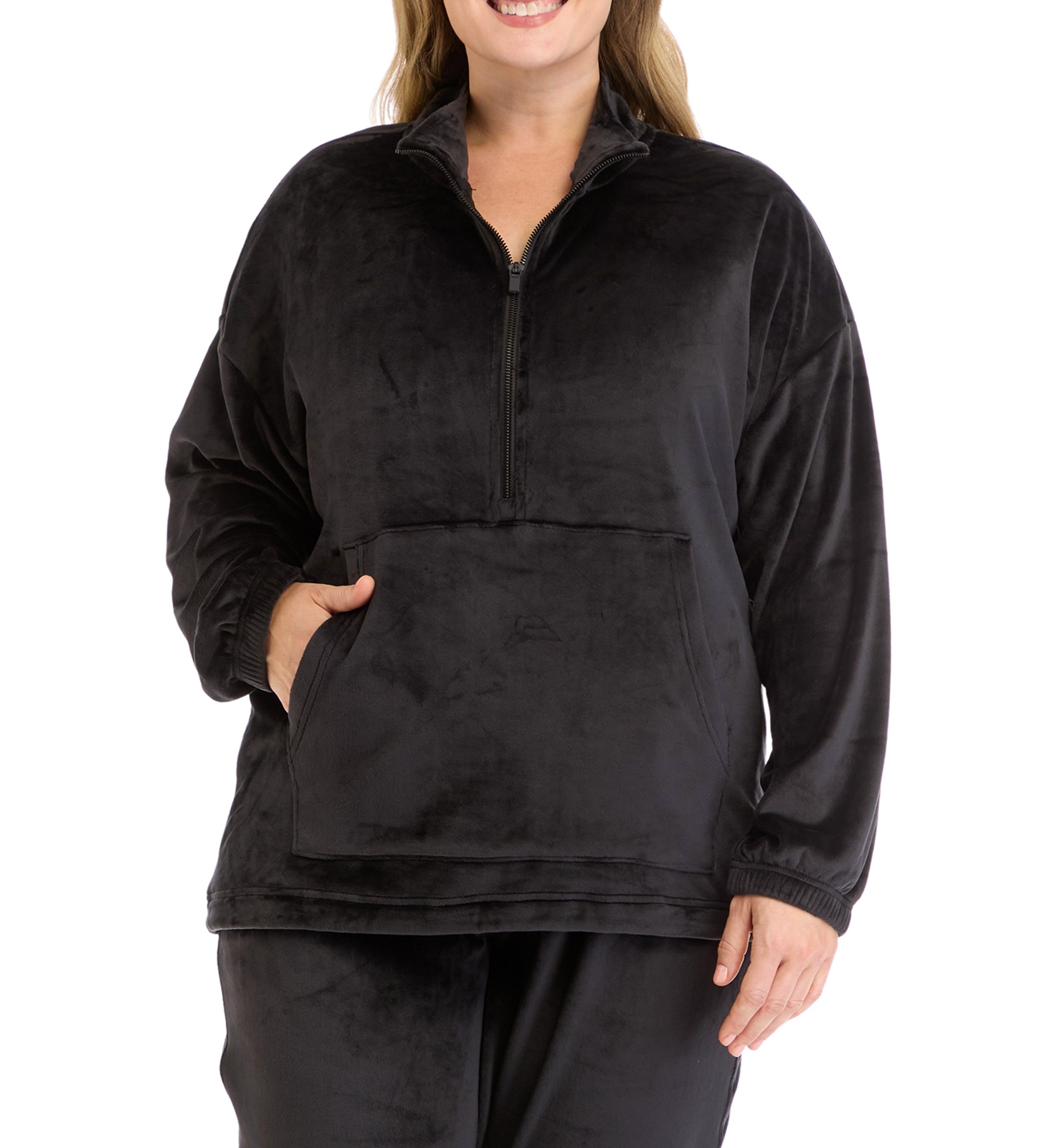 Plus Size Double Butter Nadia 1/2 Zip Pullover Sweatshirt