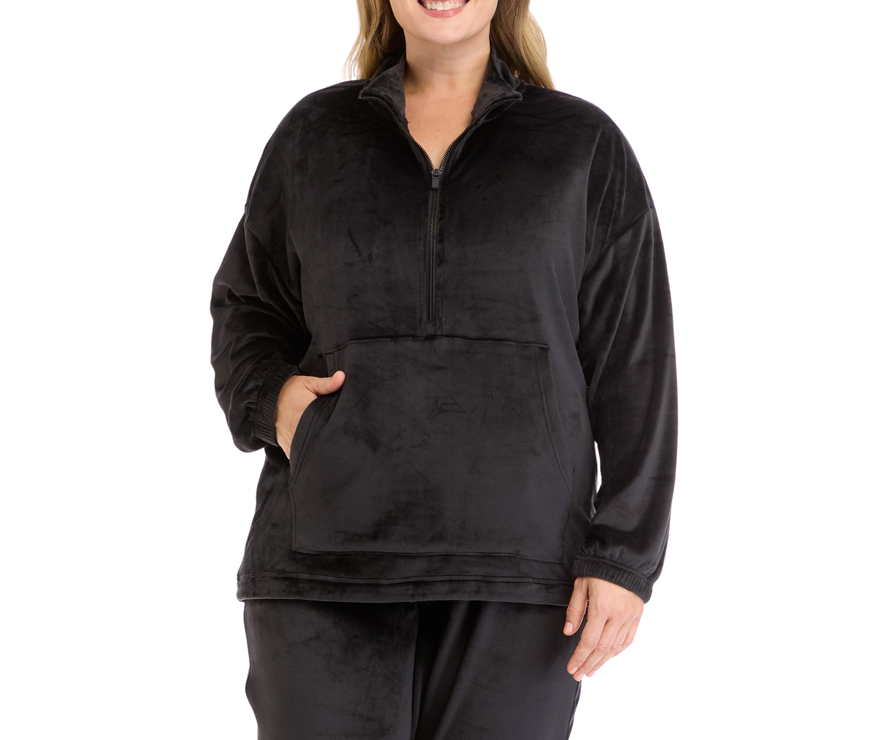 Plus Size Double Butter Nadia 1/2 Zip Pullover Sweatshirt