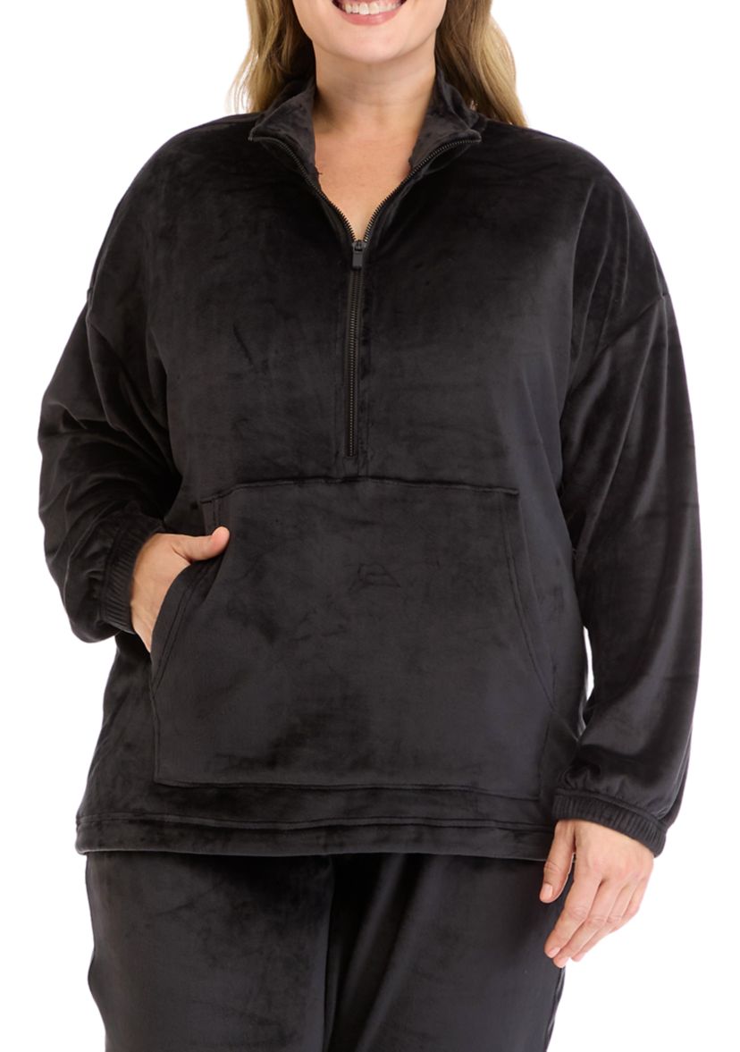 Plus Size Double Butter Nadia 1/2 Zip Pullover Sweatshirt