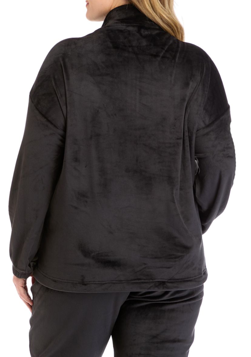 Plus Size Double Butter Nadia 1/2 Zip Pullover Sweatshirt