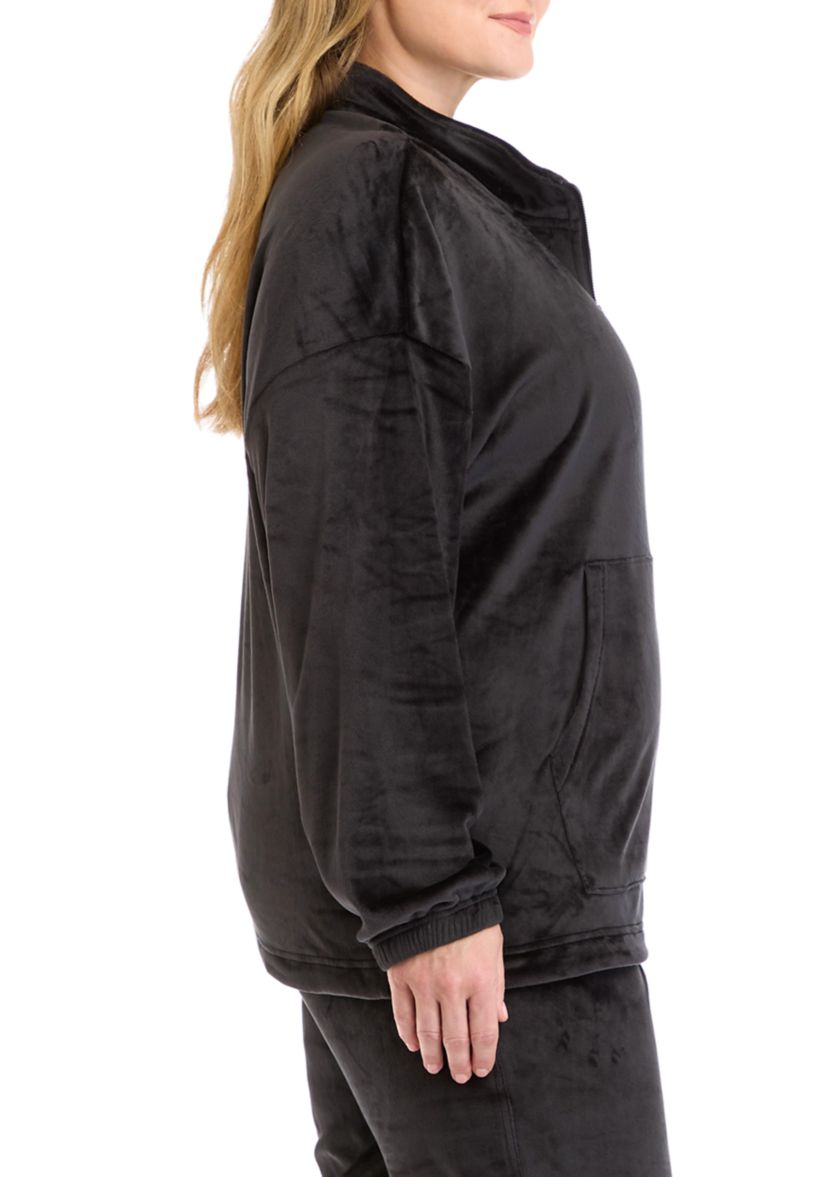 Plus Size Double Butter Nadia 1/2 Zip Pullover Sweatshirt