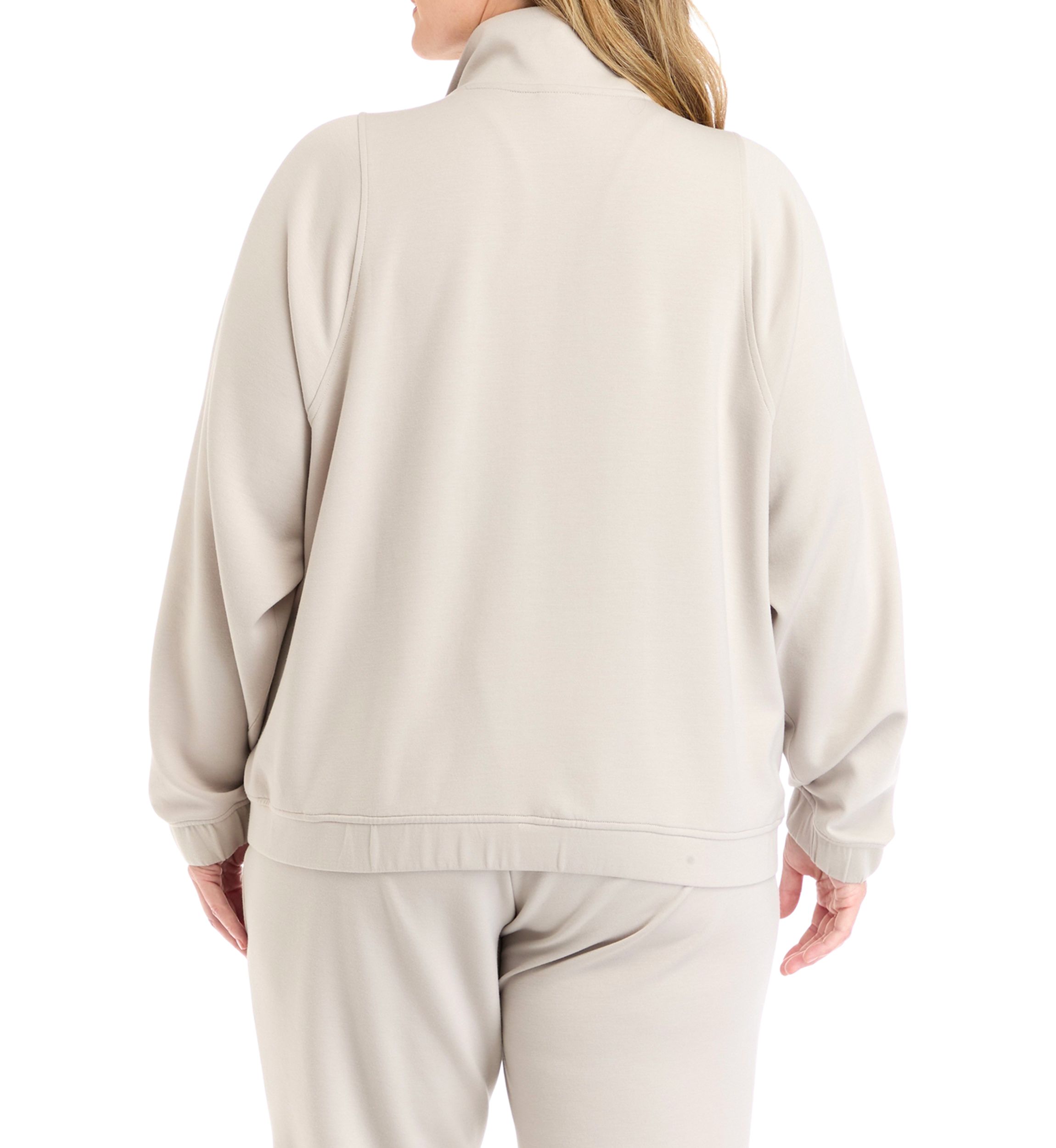 Plus Size Scuba 1/2 Zip Pullover Sweatshirt with Pockets